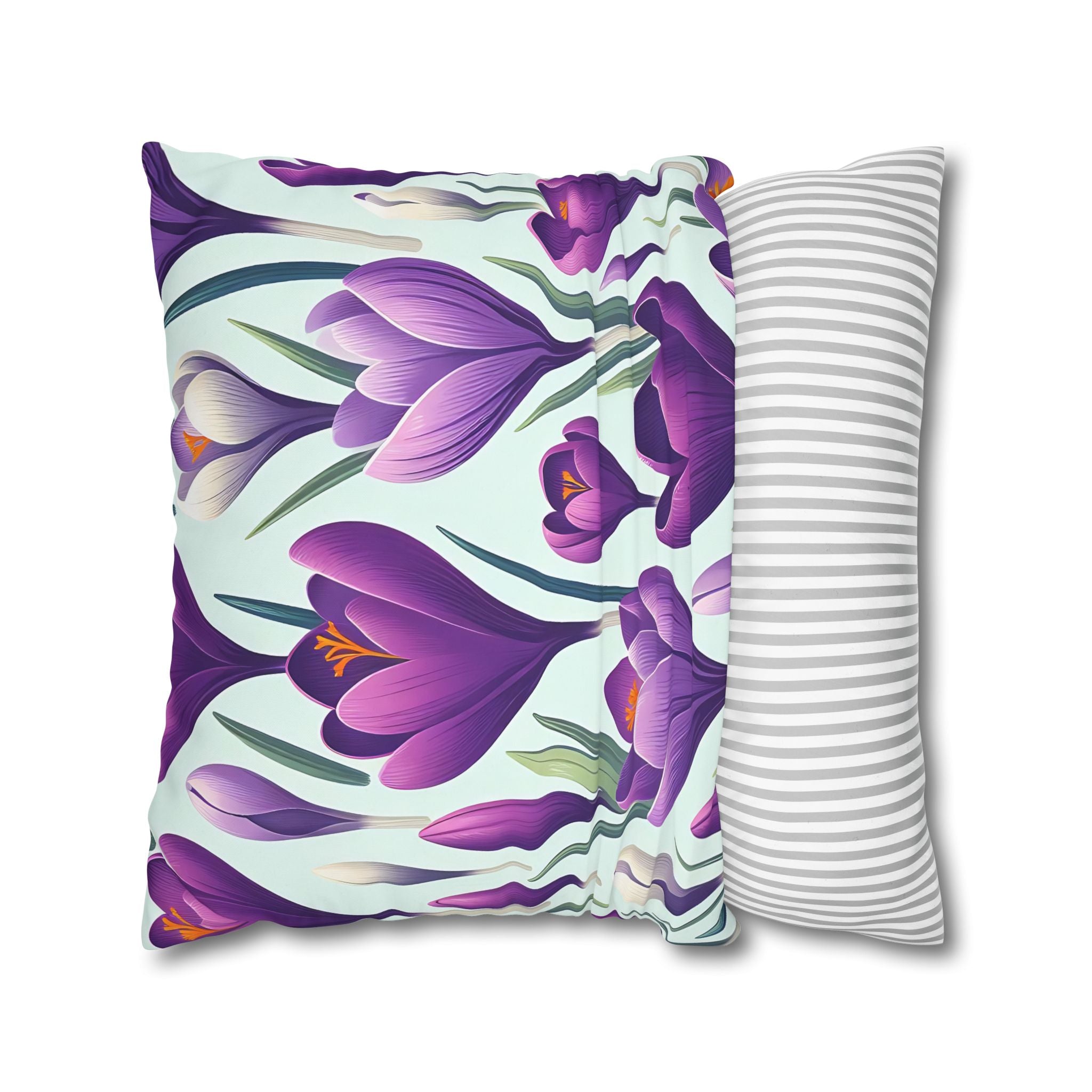 Purple Crocus Flower Pillowcase