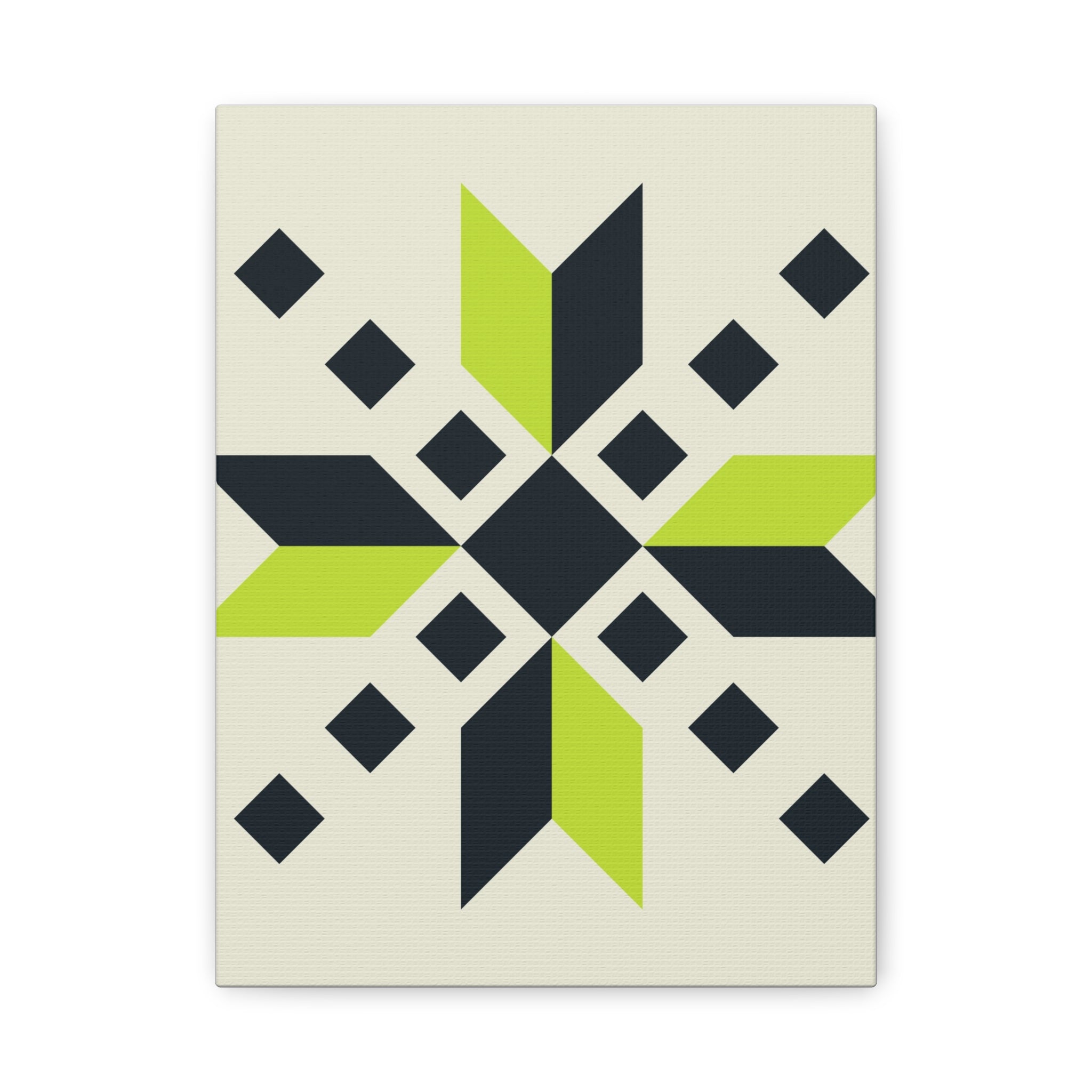 Geometric Green Starburst Canvas Art