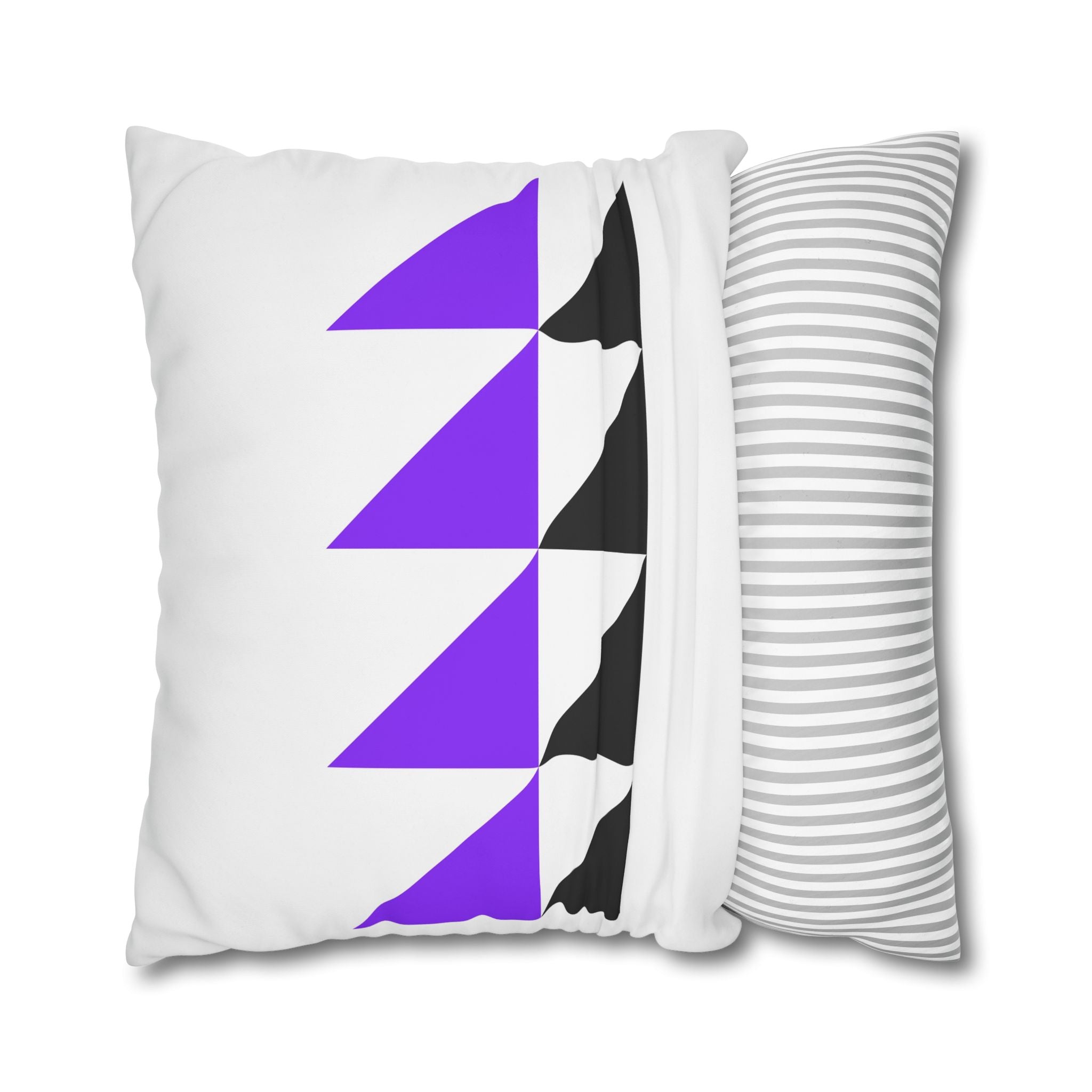 Geometric Triangle Pillowcase - Purple & Black