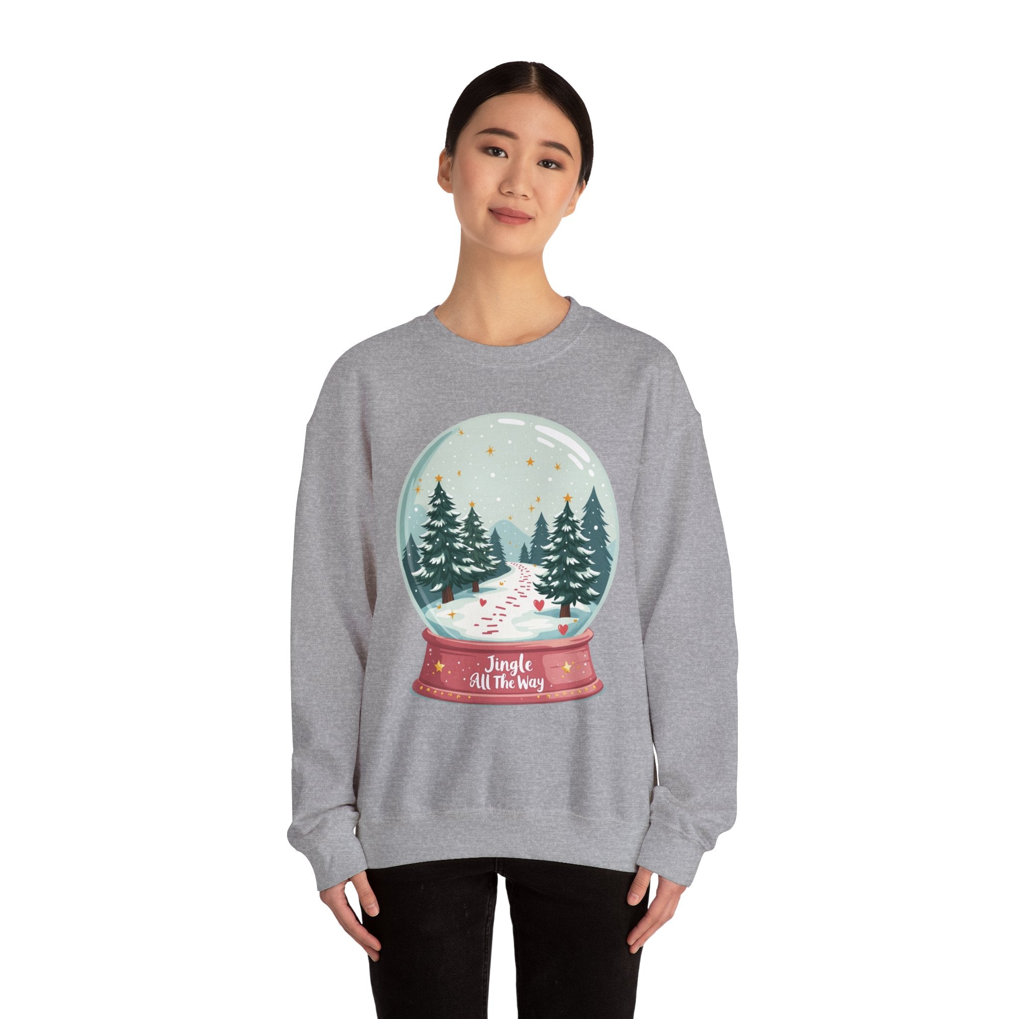 Jingle All the Way Snow Globe Xmas Sweatshirt