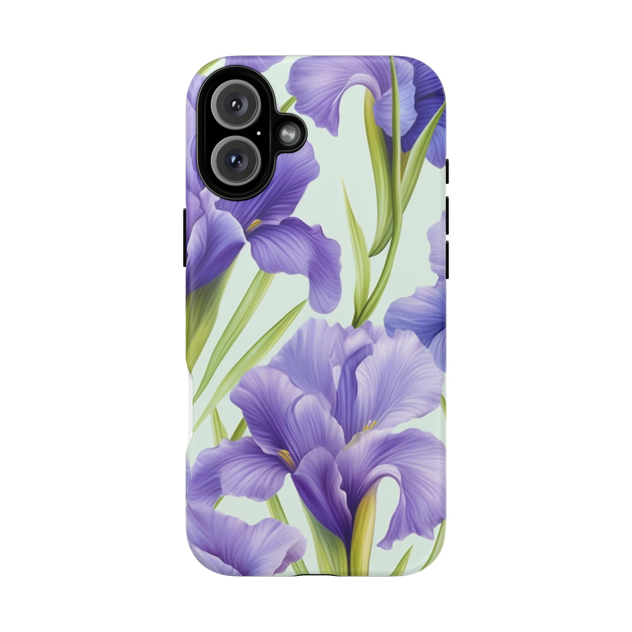 Purple Iris Floral iPhone Case - Hexagon Stone