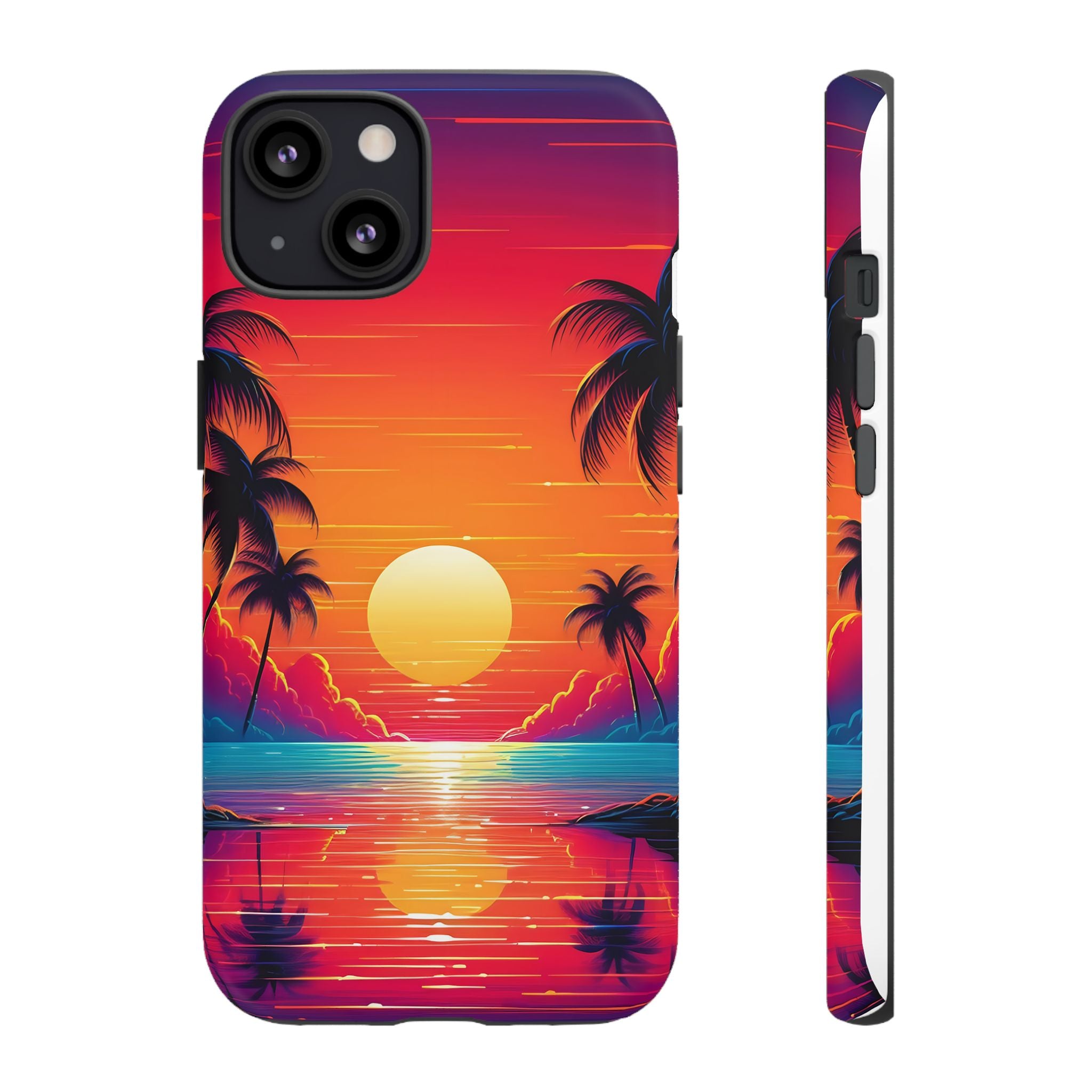 Sunset Palm Beach iPhone Case - Hexagon Stone