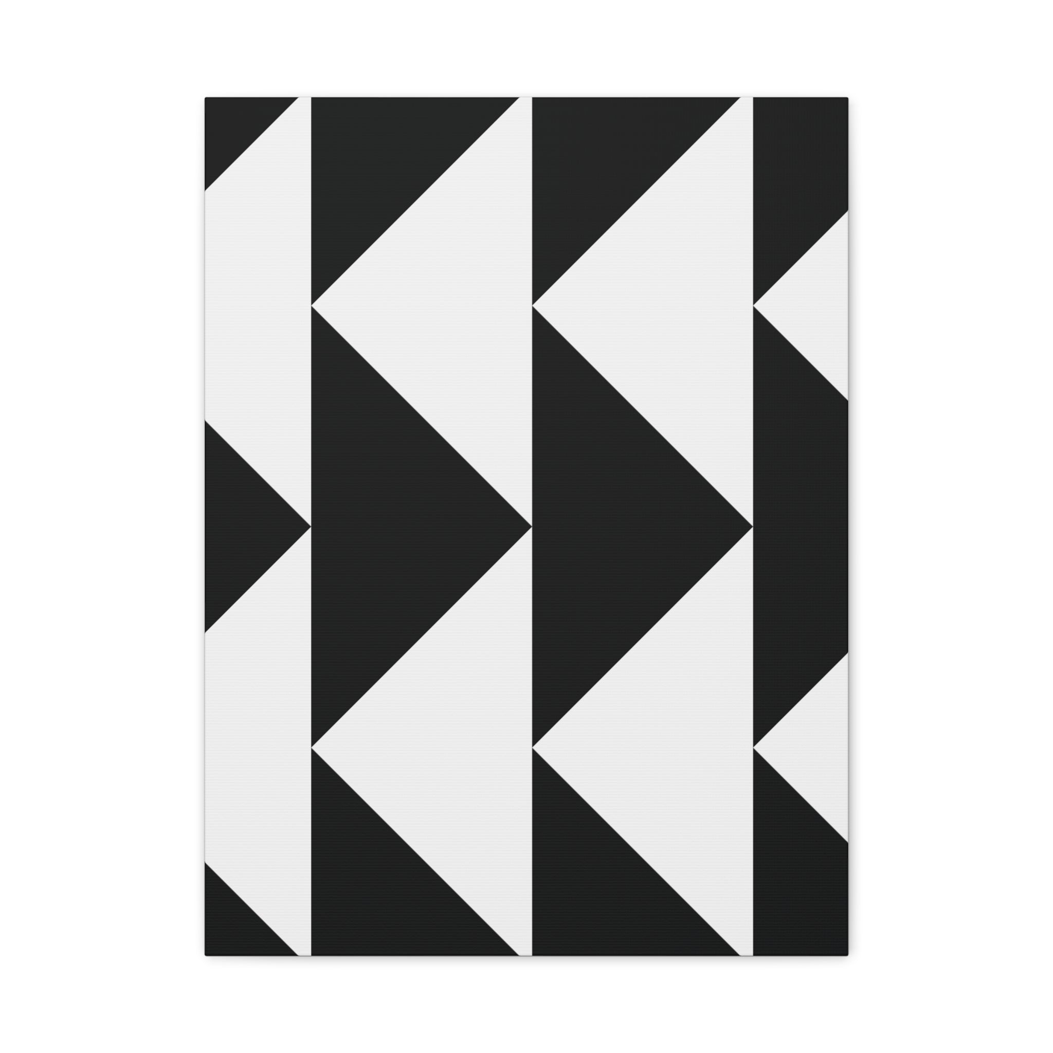 Black & White Triangle Geometric Canvas Art