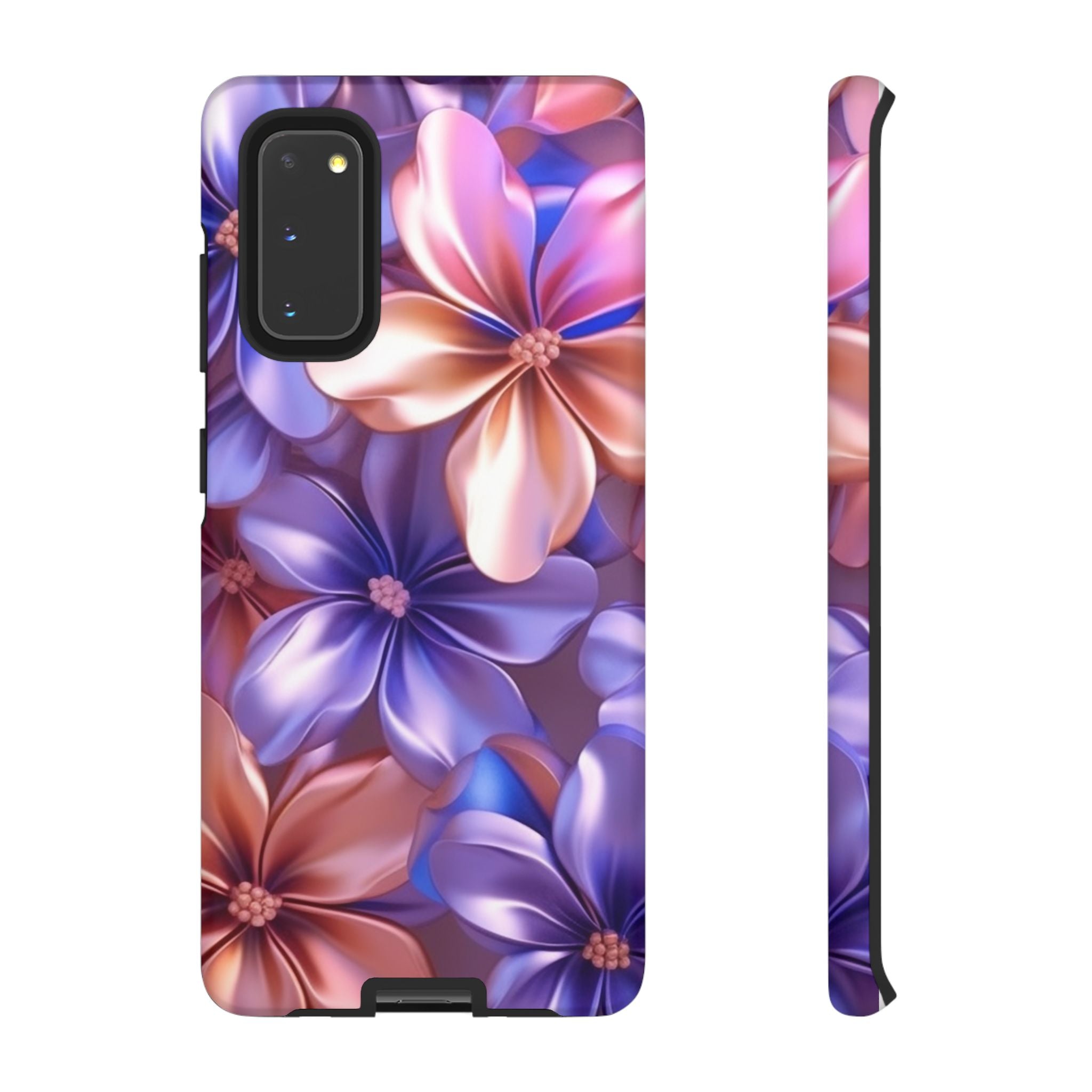 Metallic Flower Samsung Case - Rose Gold & Lavender