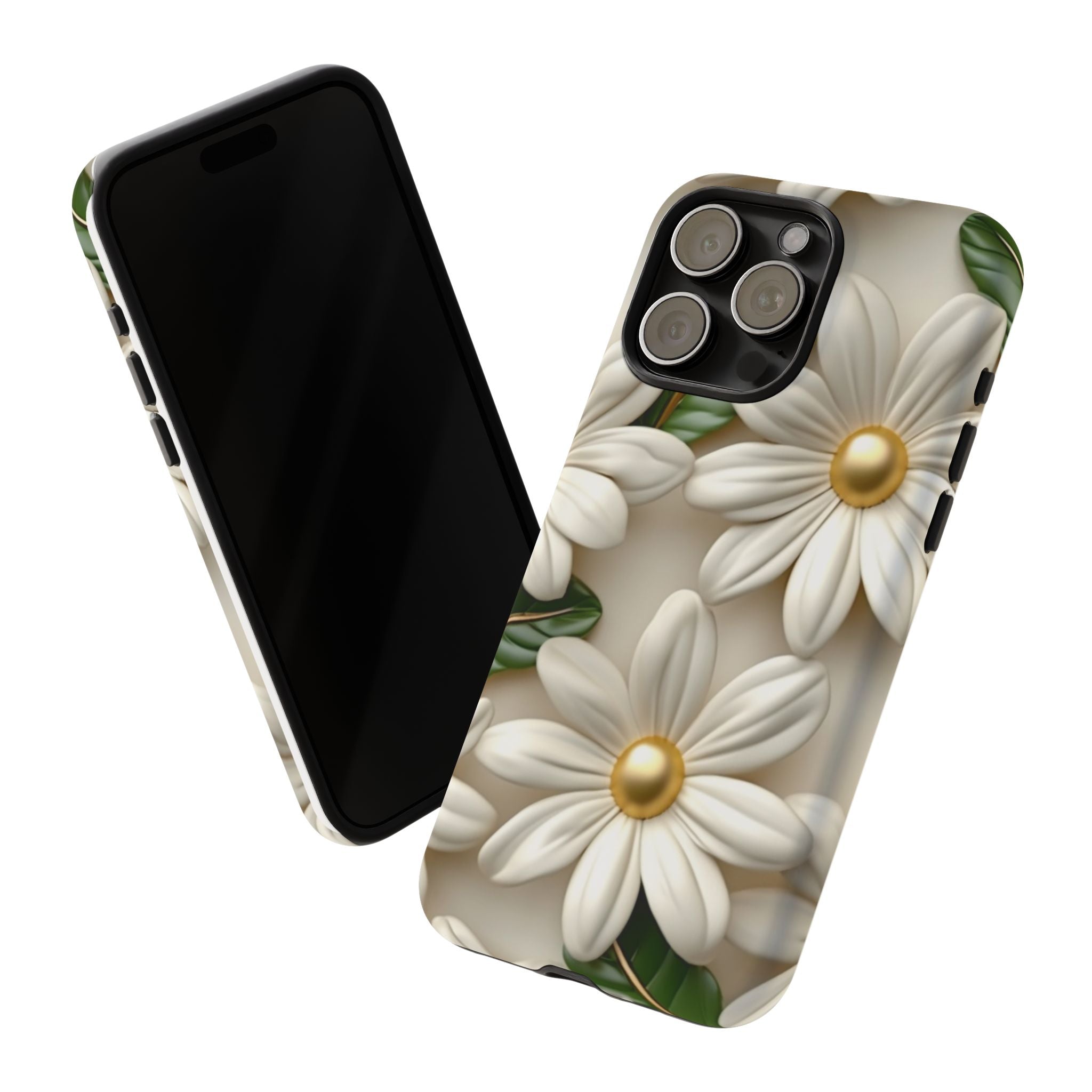 Sculpted Daisy iPhone Case - Hexagon Stone