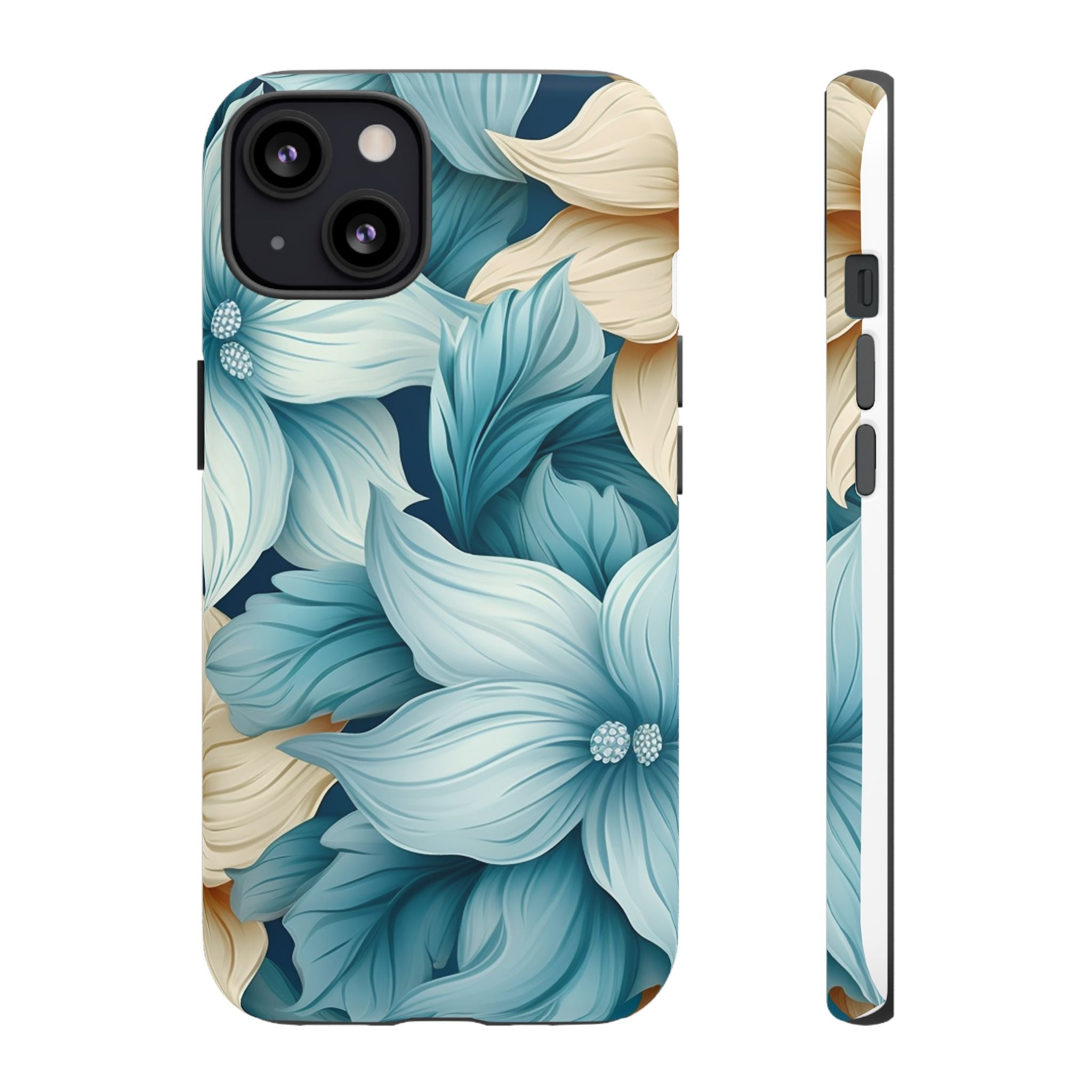 Teal Floral Hexagon iPhone Case - Rugged