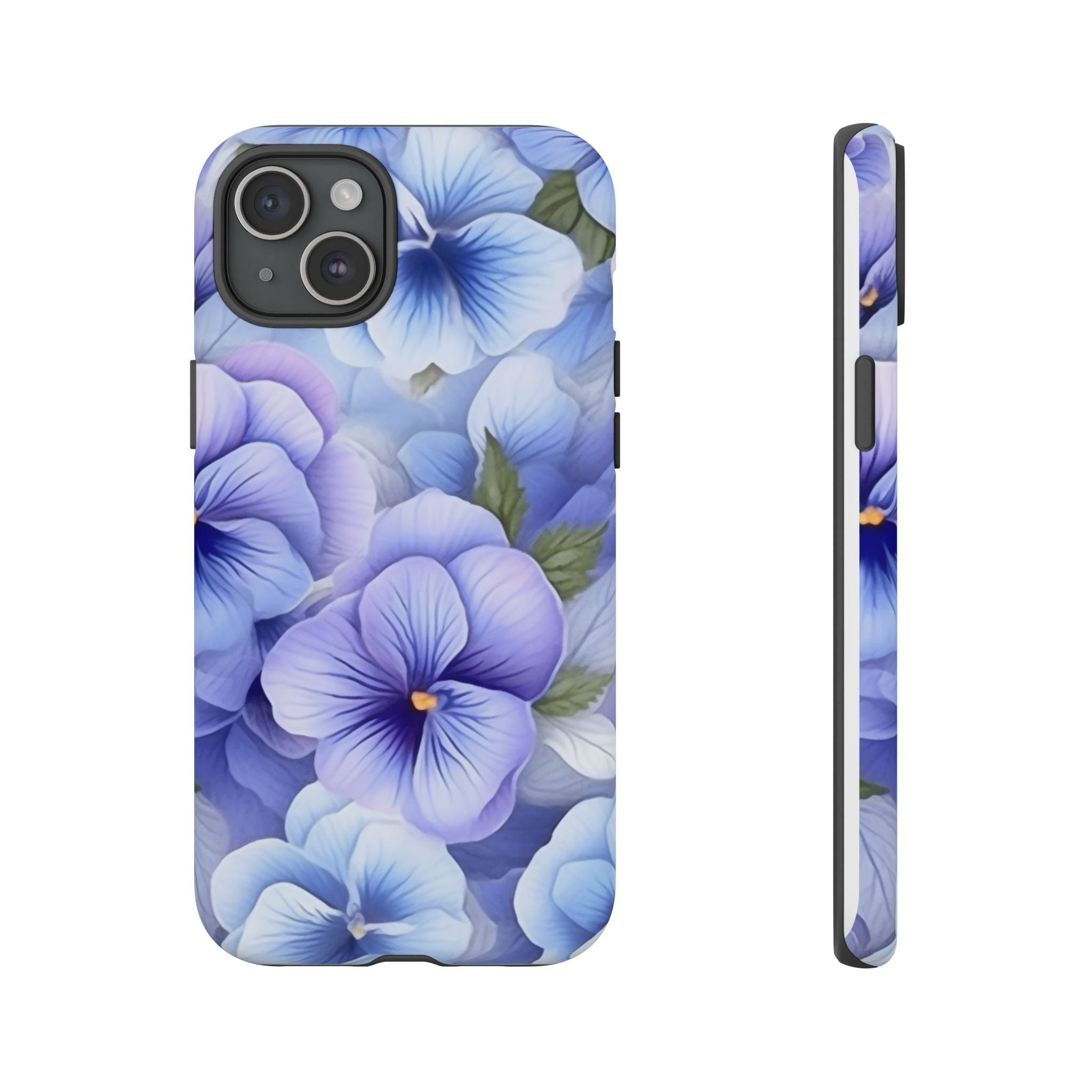 Dreamy Pansy Blue iPhone Case - Hexagon Stone