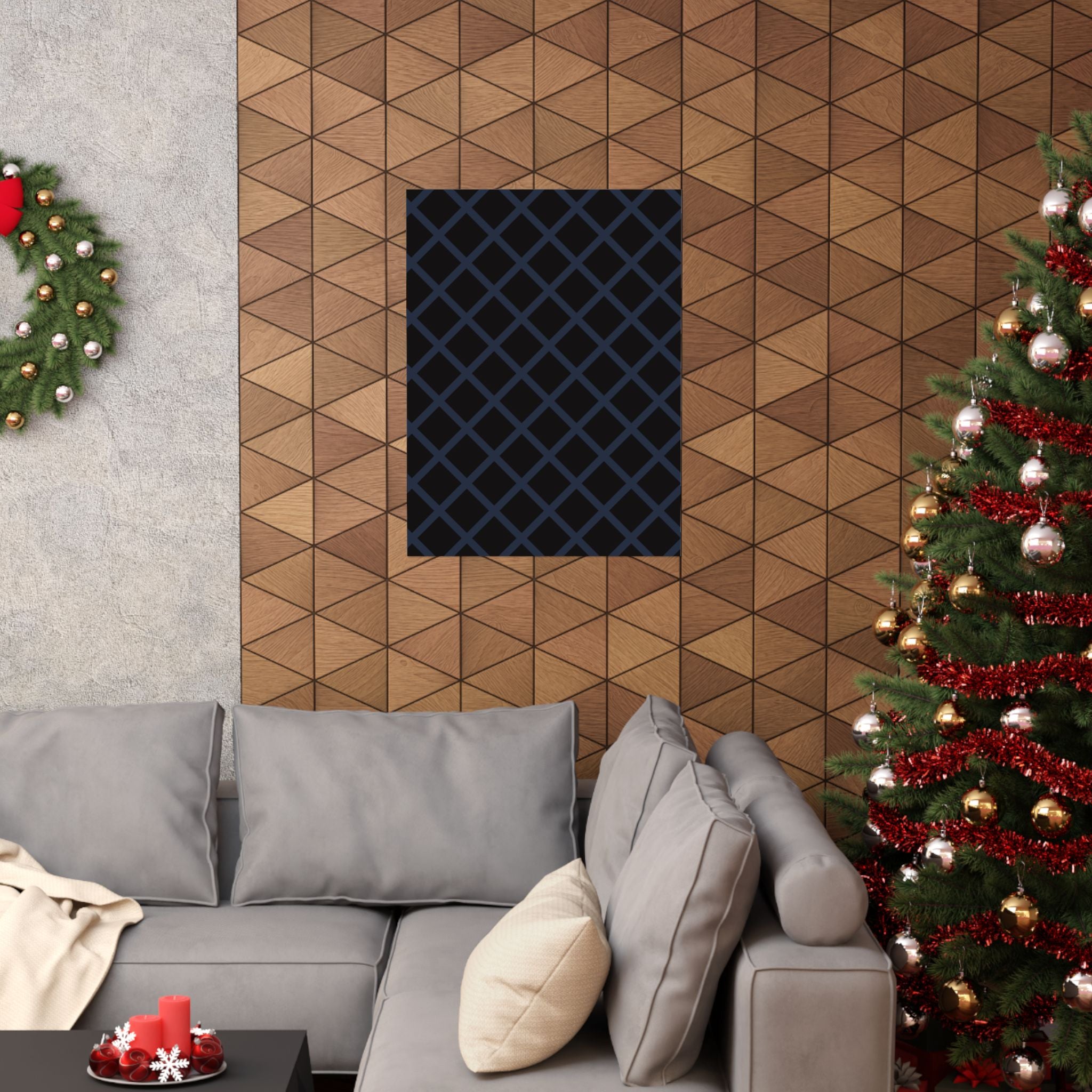 Geometric Diamond Lattice Art Poster