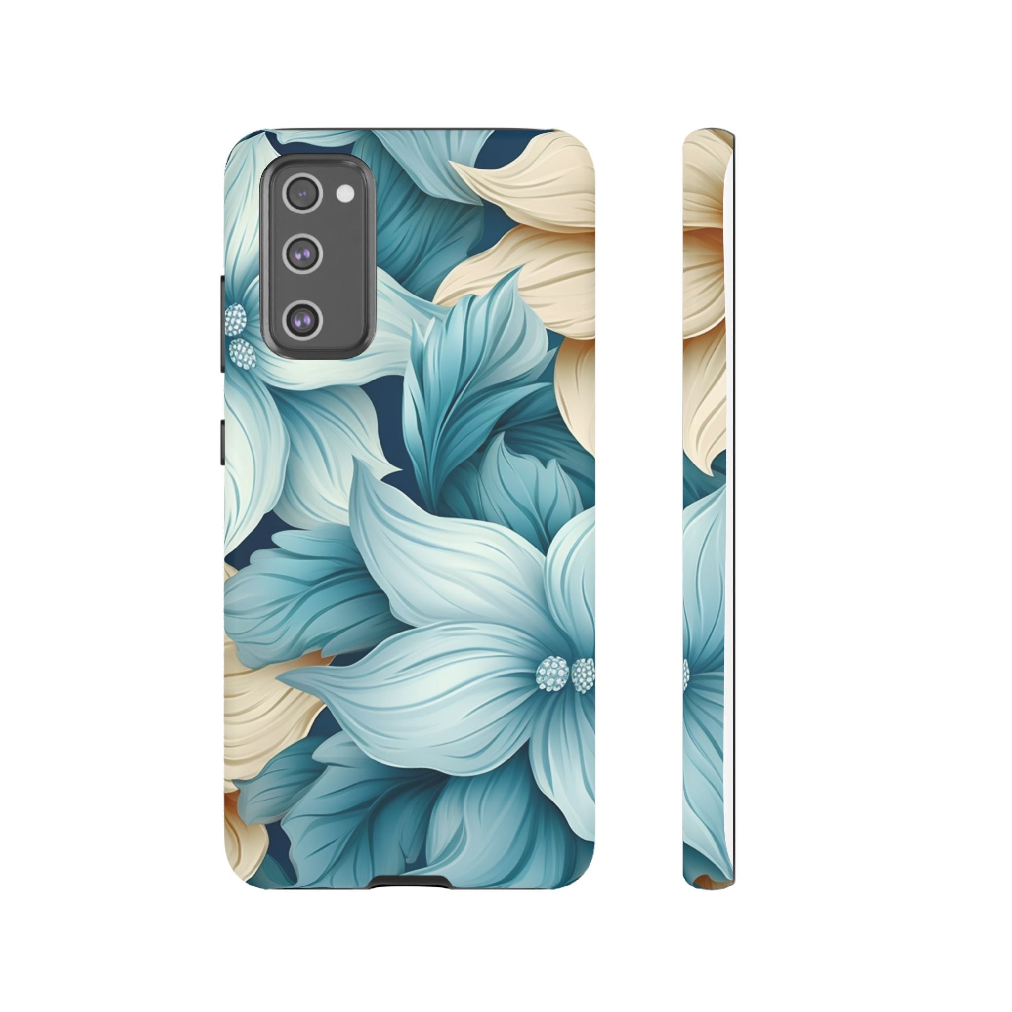 Teal Floral Samsung Phone Case