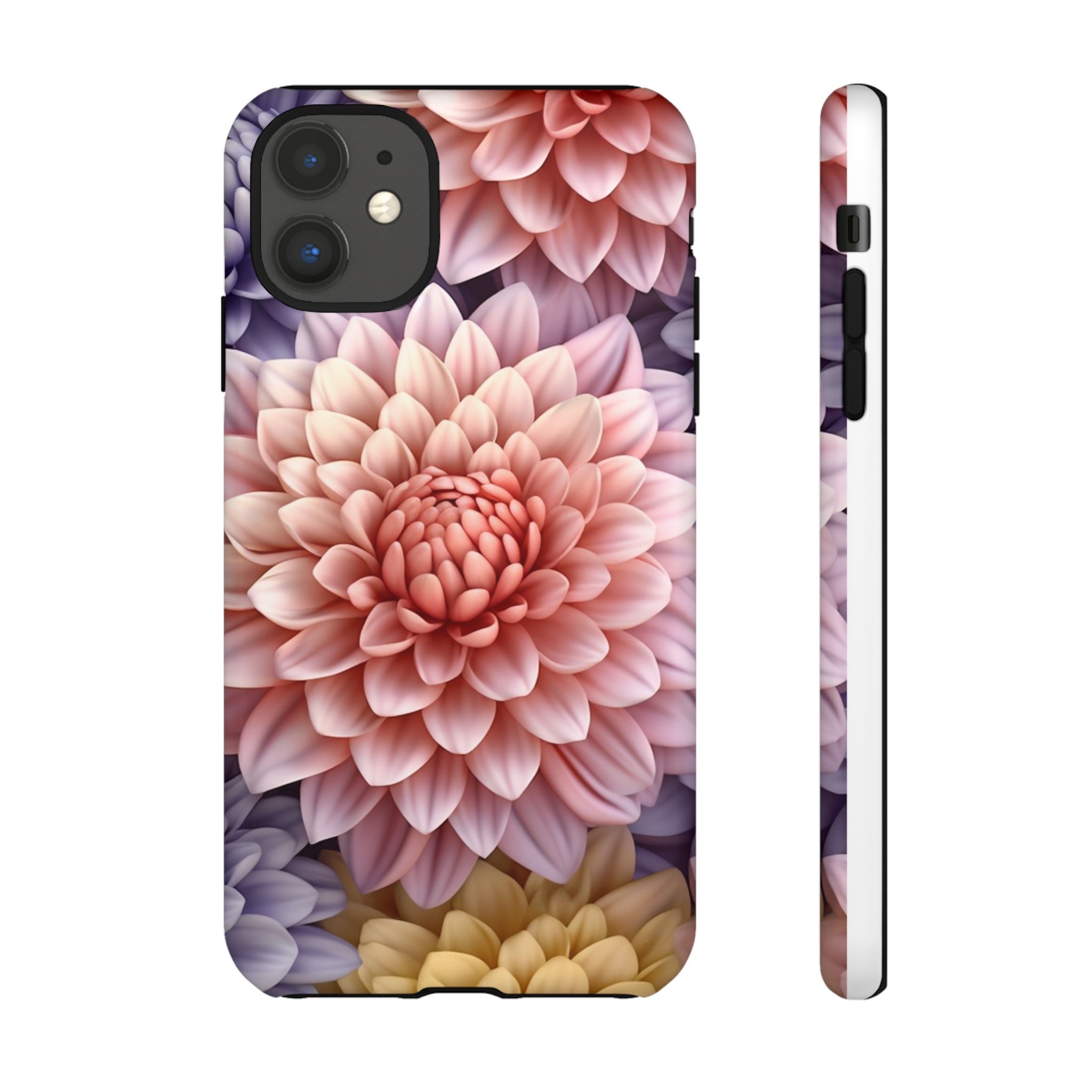 Dahlia Bloom Hexagon Stone iPhone Case