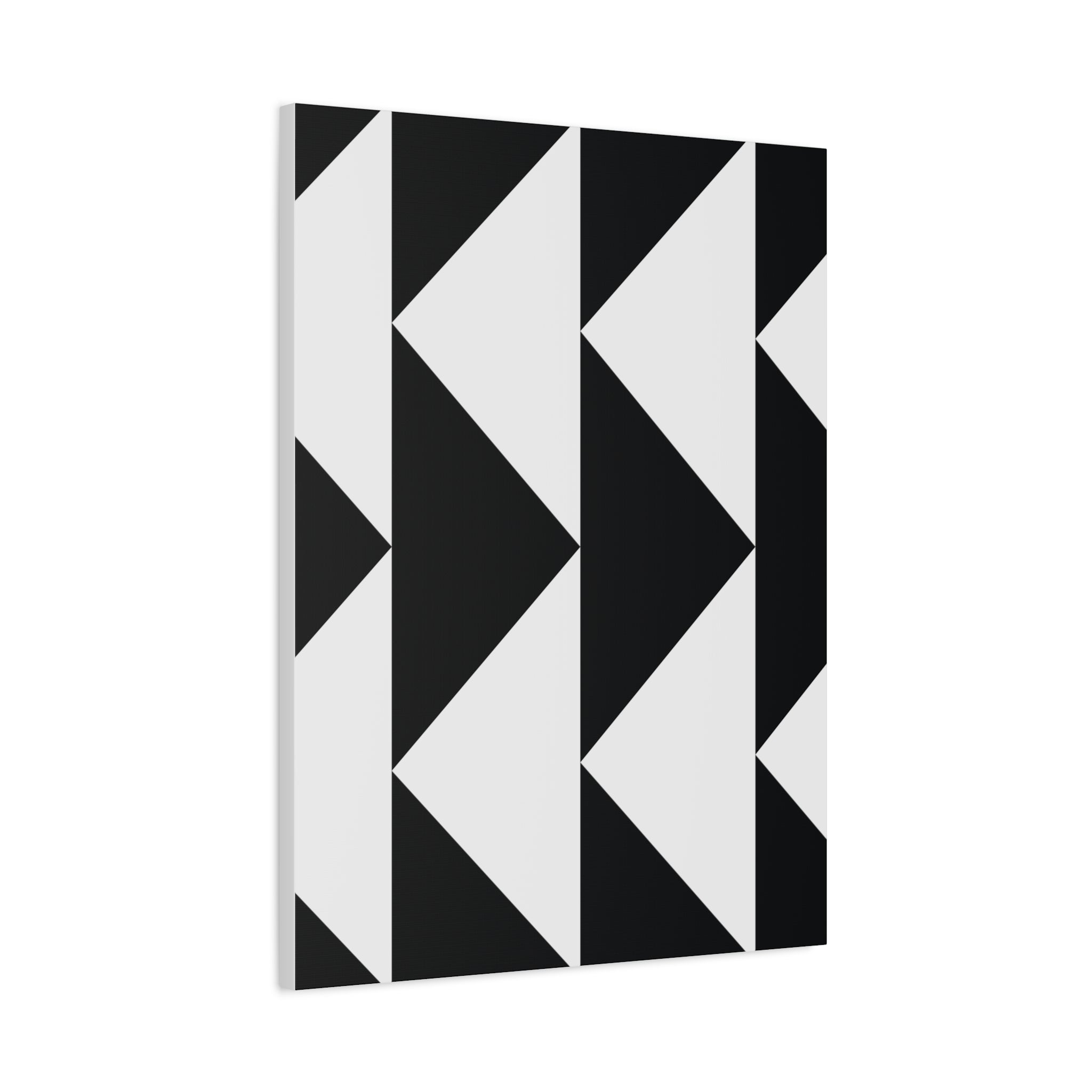 Black & White Triangle Geometric Canvas Art