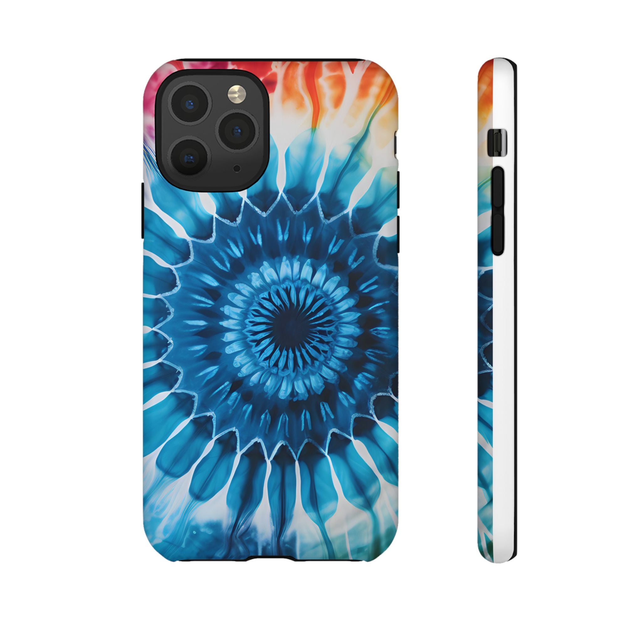 Cosmic Mandala Tie-Dye iPhone Case - Rugged Hexagon Stone