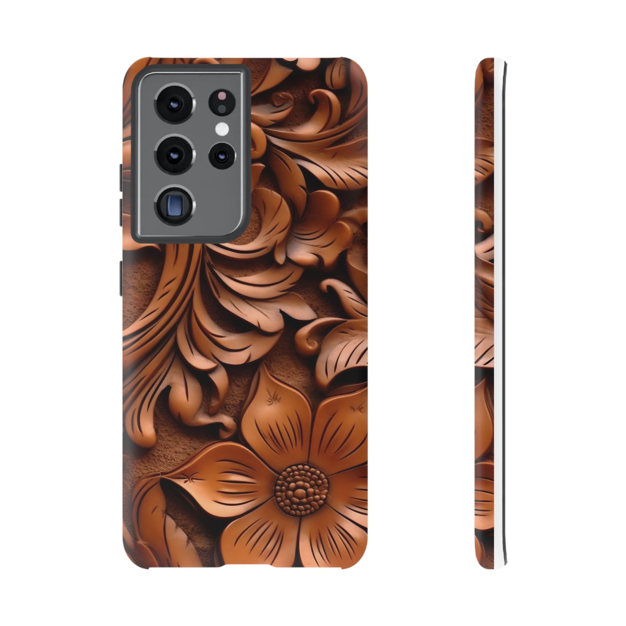 Baroque Floral Wood Samsung Case