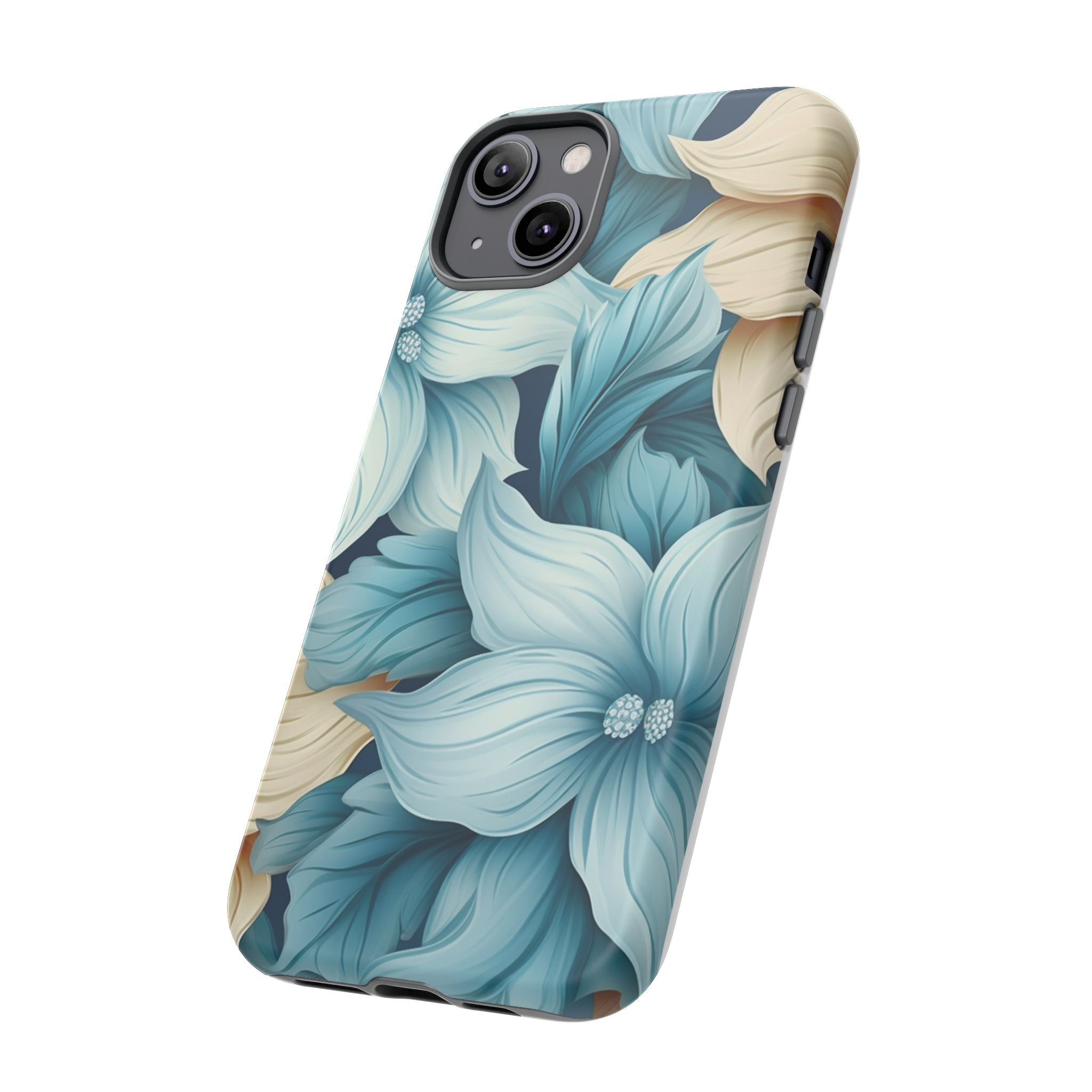 Teal Floral Hexagon iPhone Case - Rugged