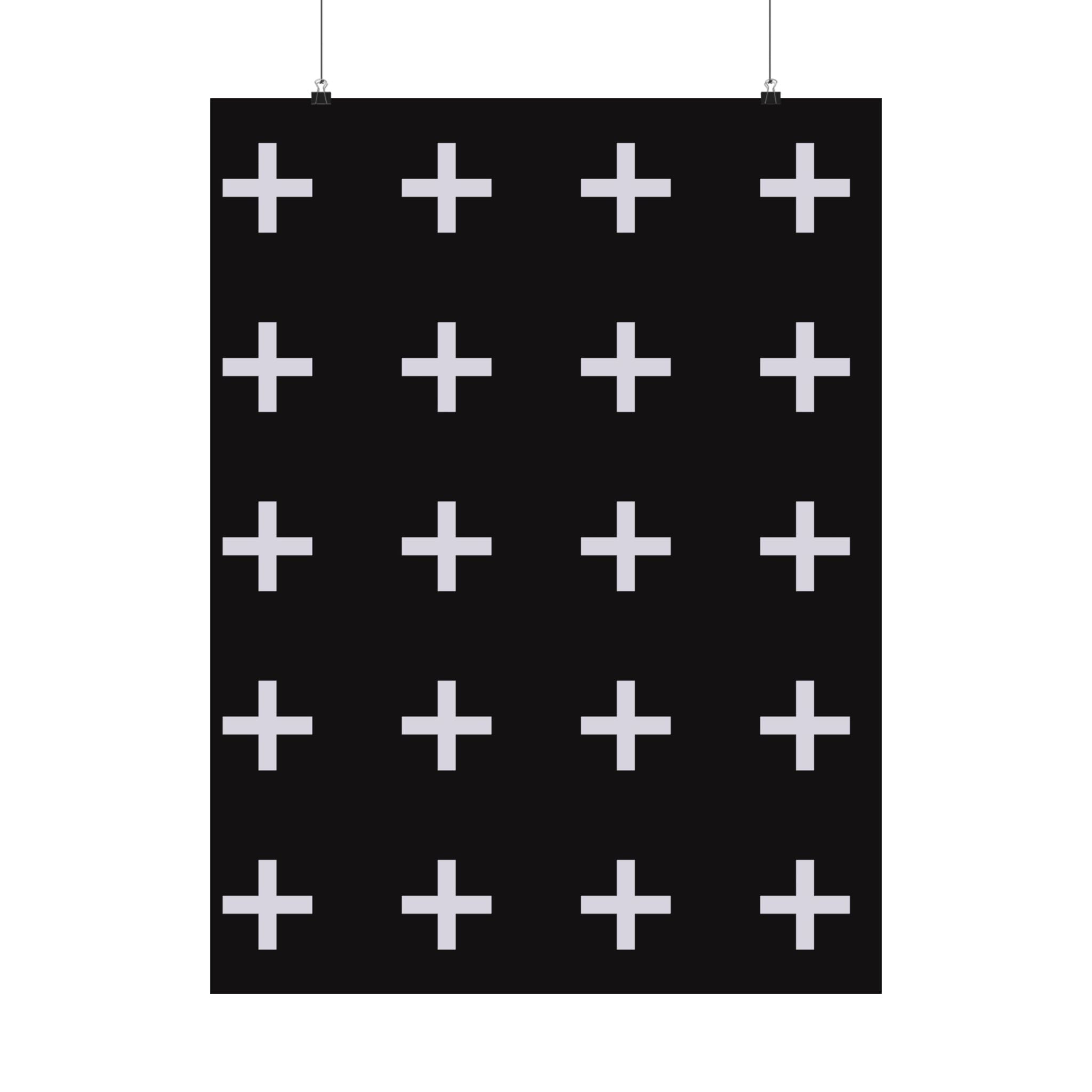 Minimalist Plus Sign Grid Poster