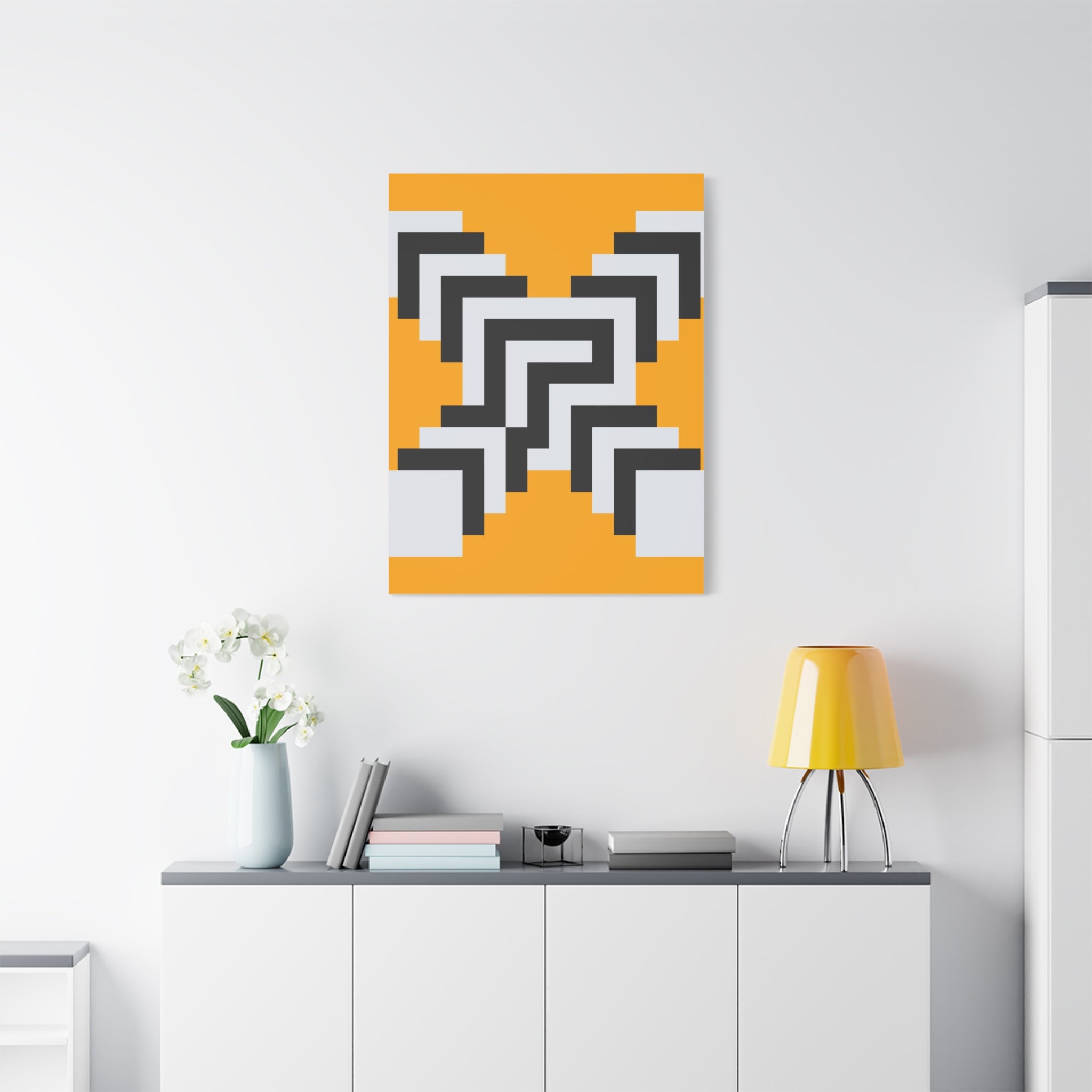 Geometric Orange Canvas Wall Art