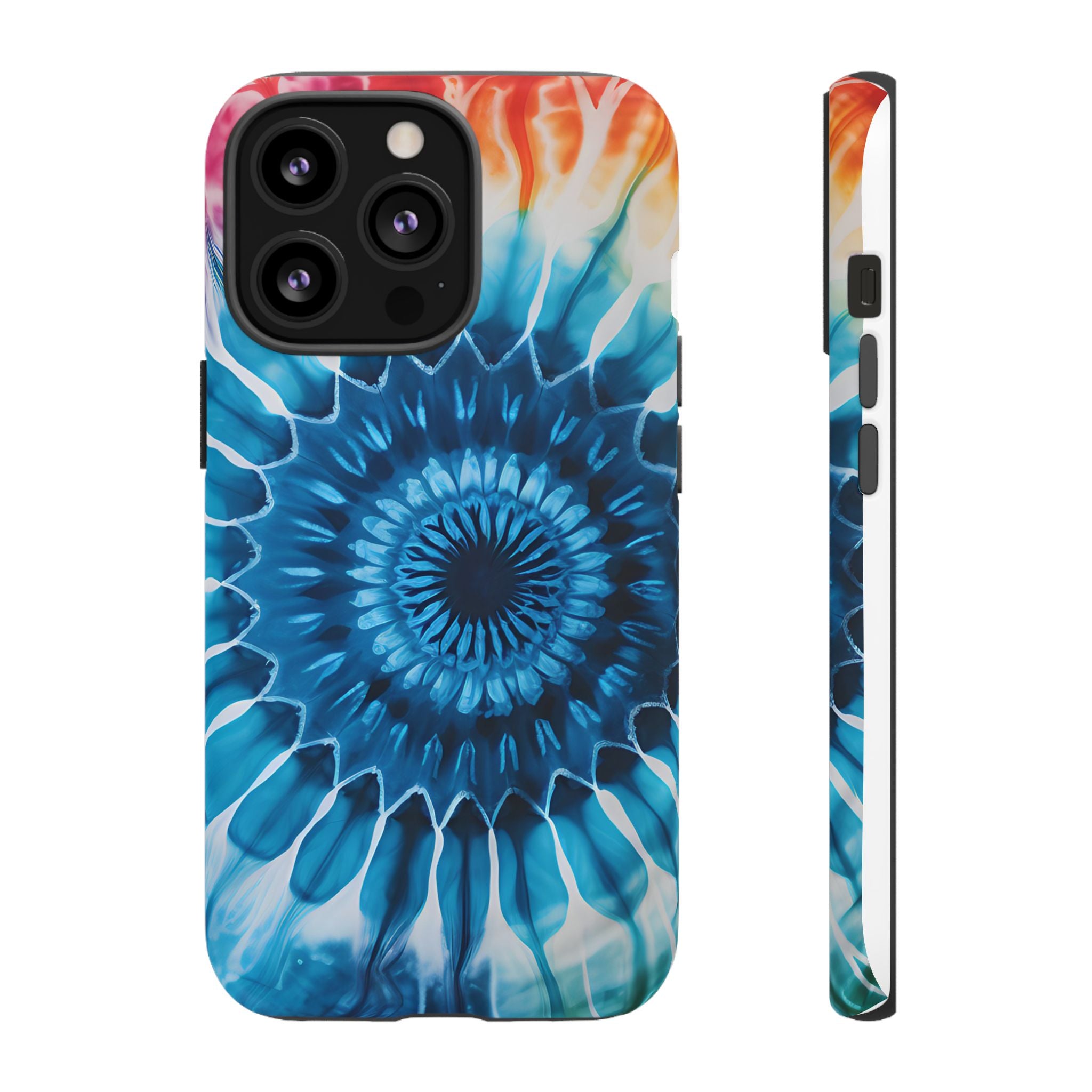 Cosmic Mandala Tie-Dye iPhone Case - Rugged Hexagon Stone