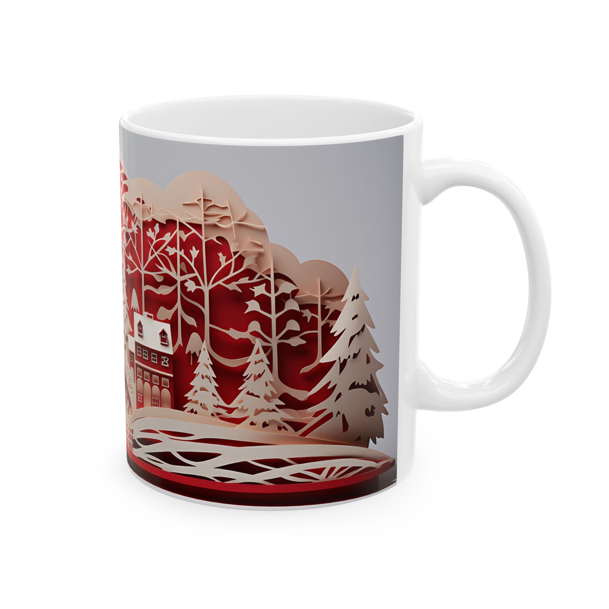 Winter Village Papercut Mug