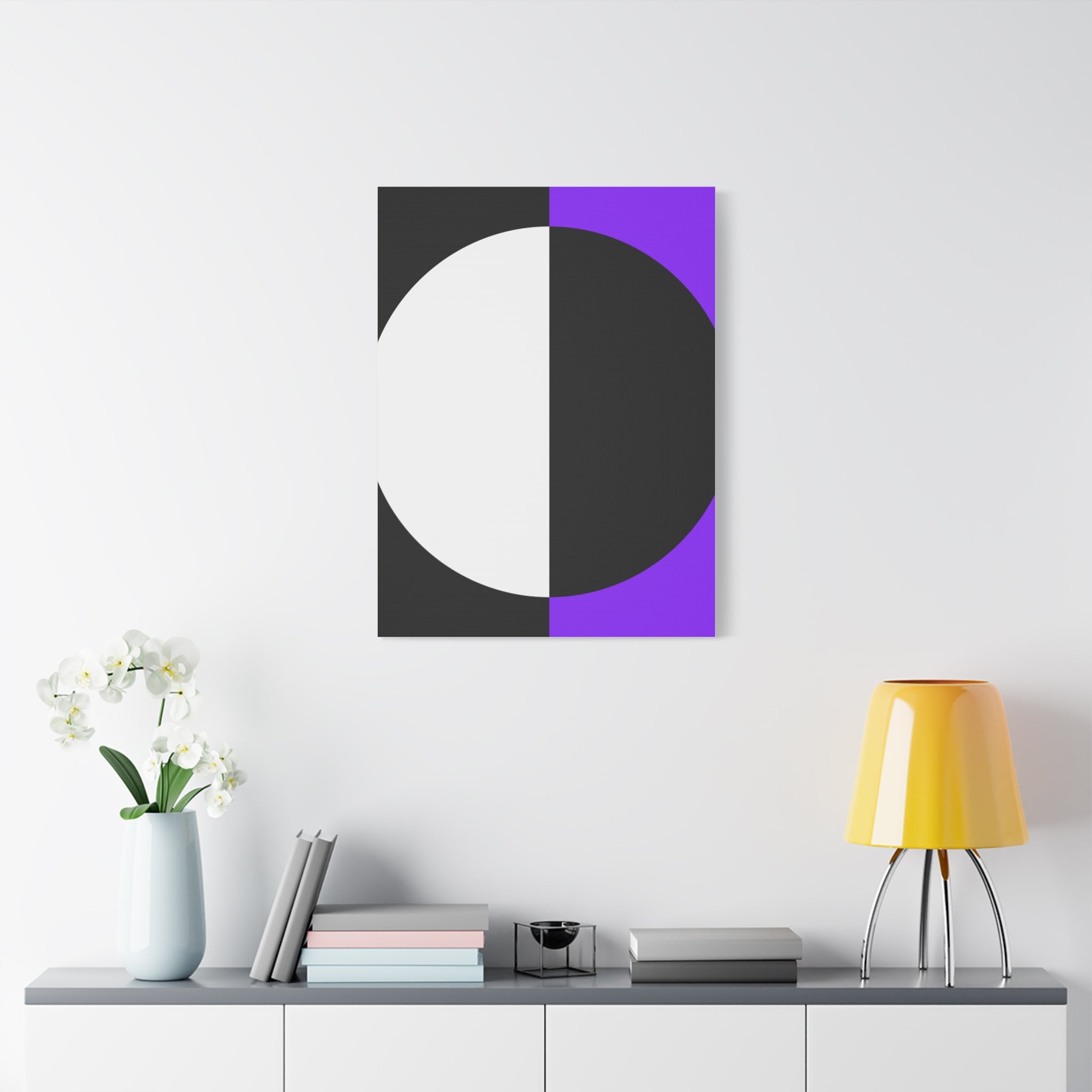 Abstract Purple & Black Circle Canvas Art