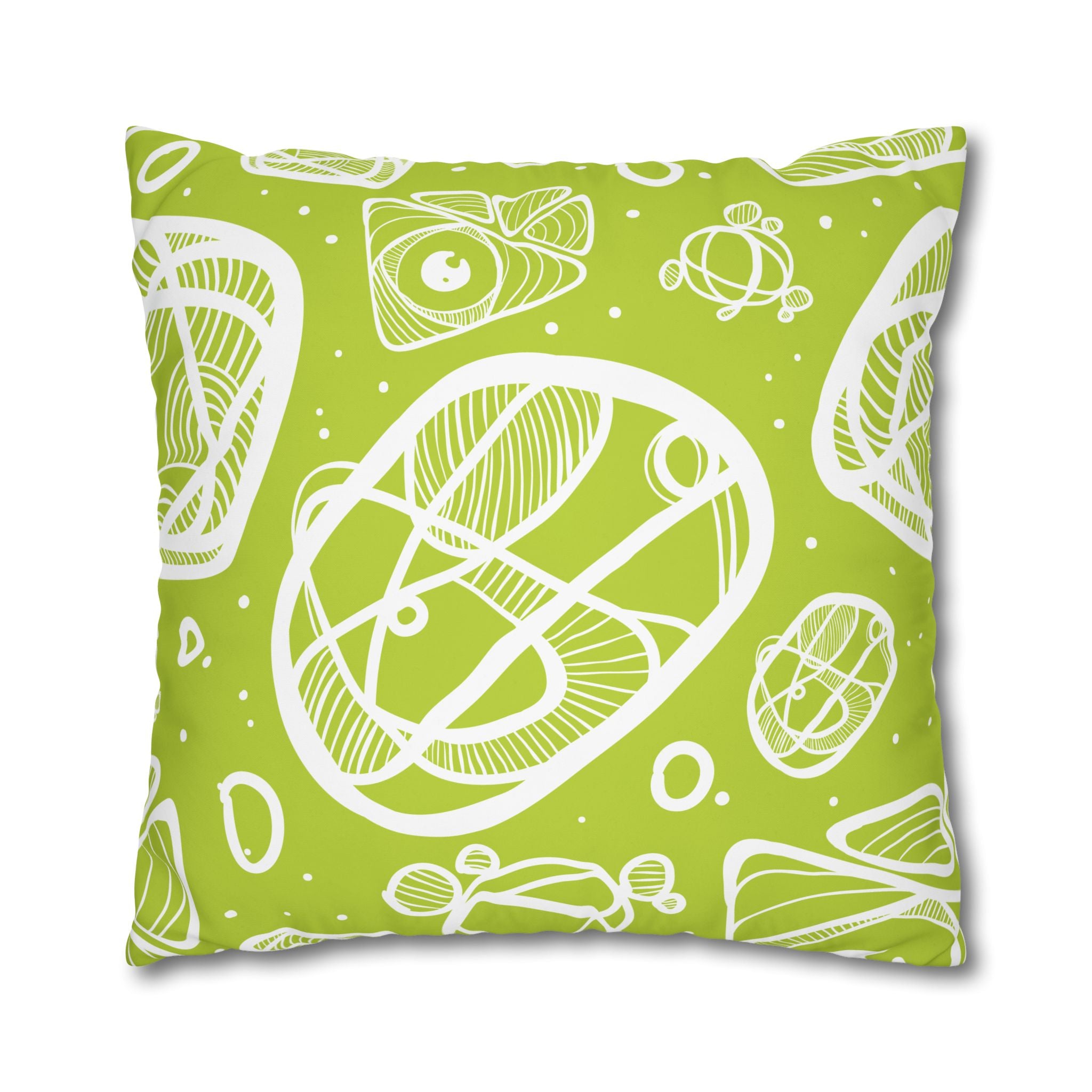 Lime Green Abstract Art Pillowcase