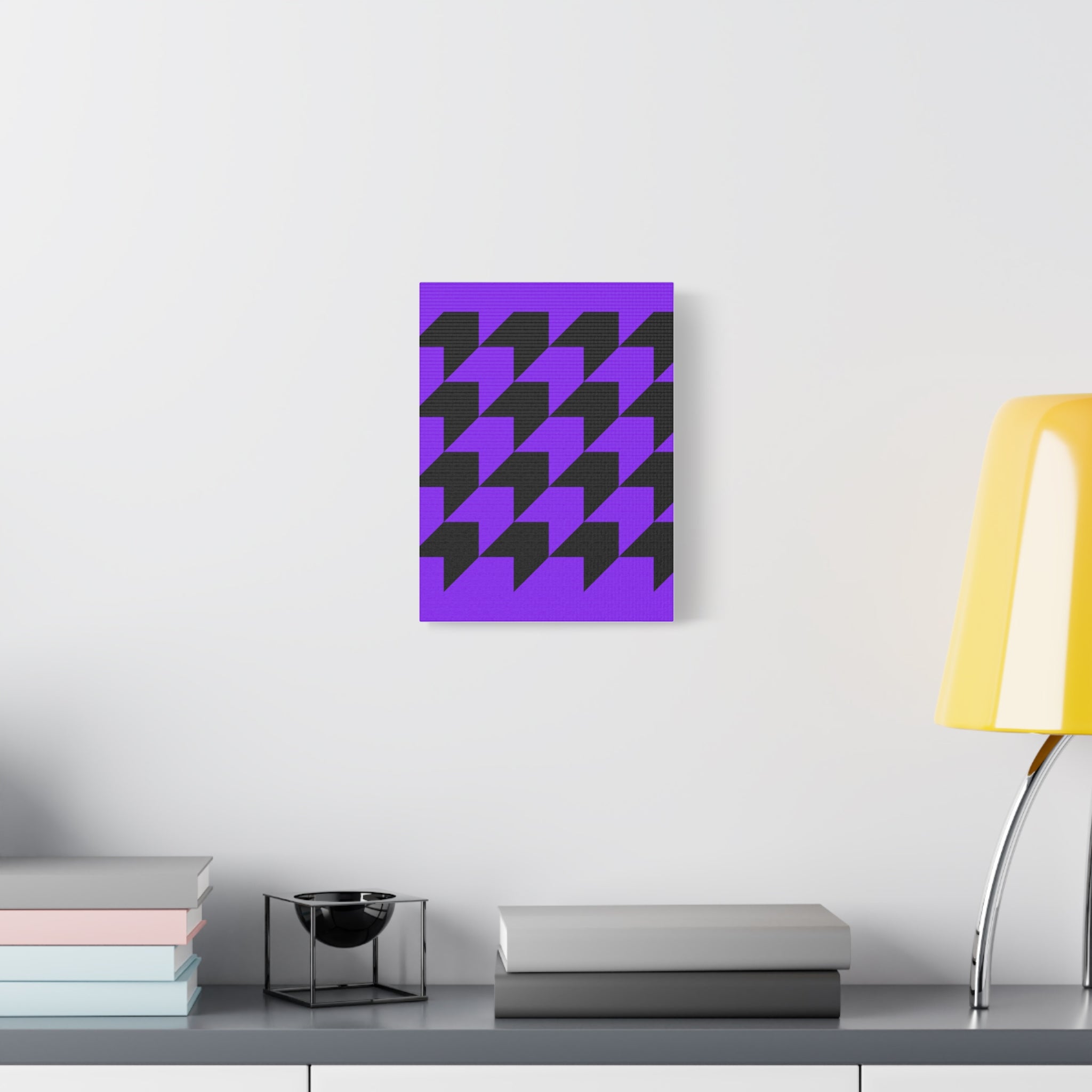 Geometric Purple Arrow Canvas Art