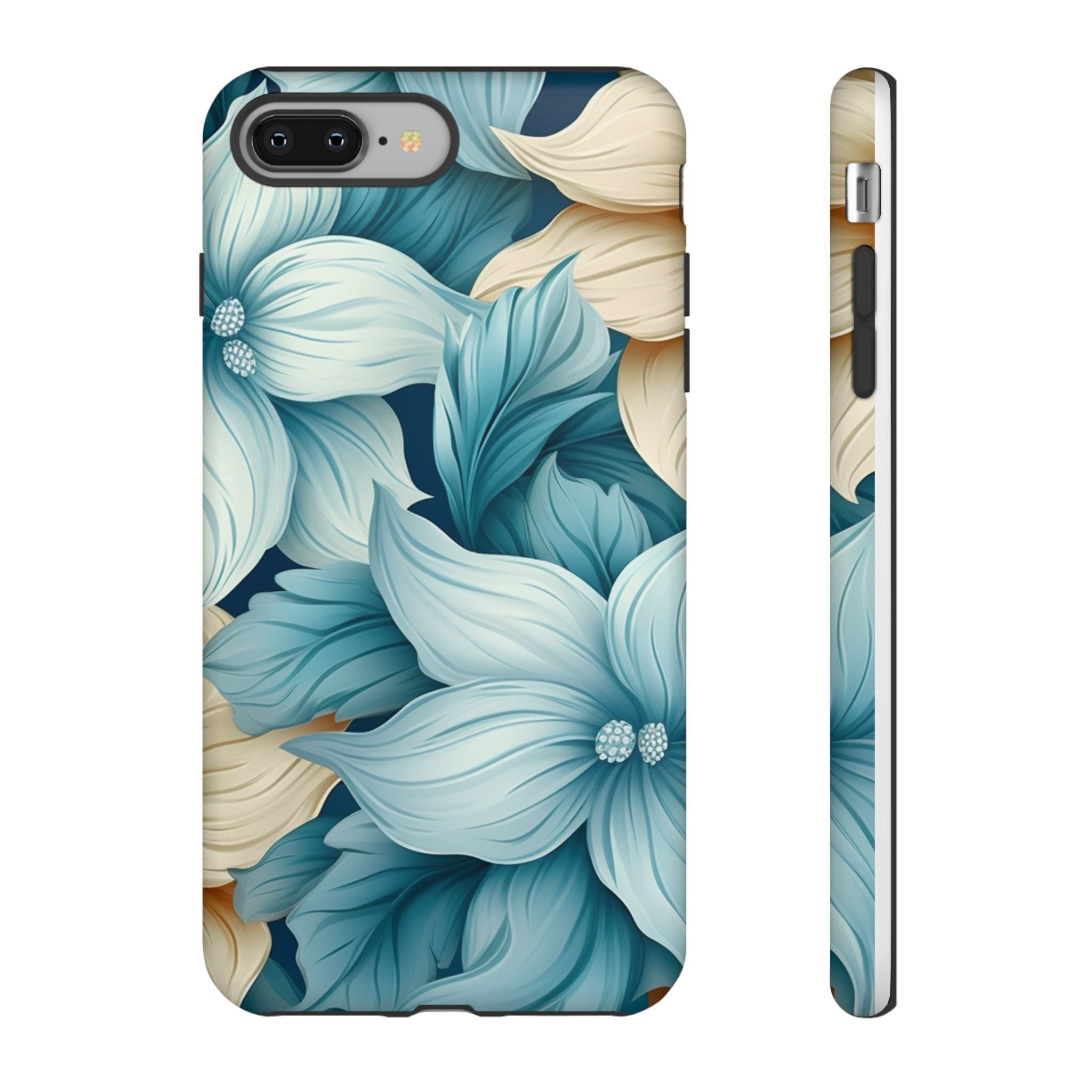 Teal Floral Hexagon iPhone Case - Rugged