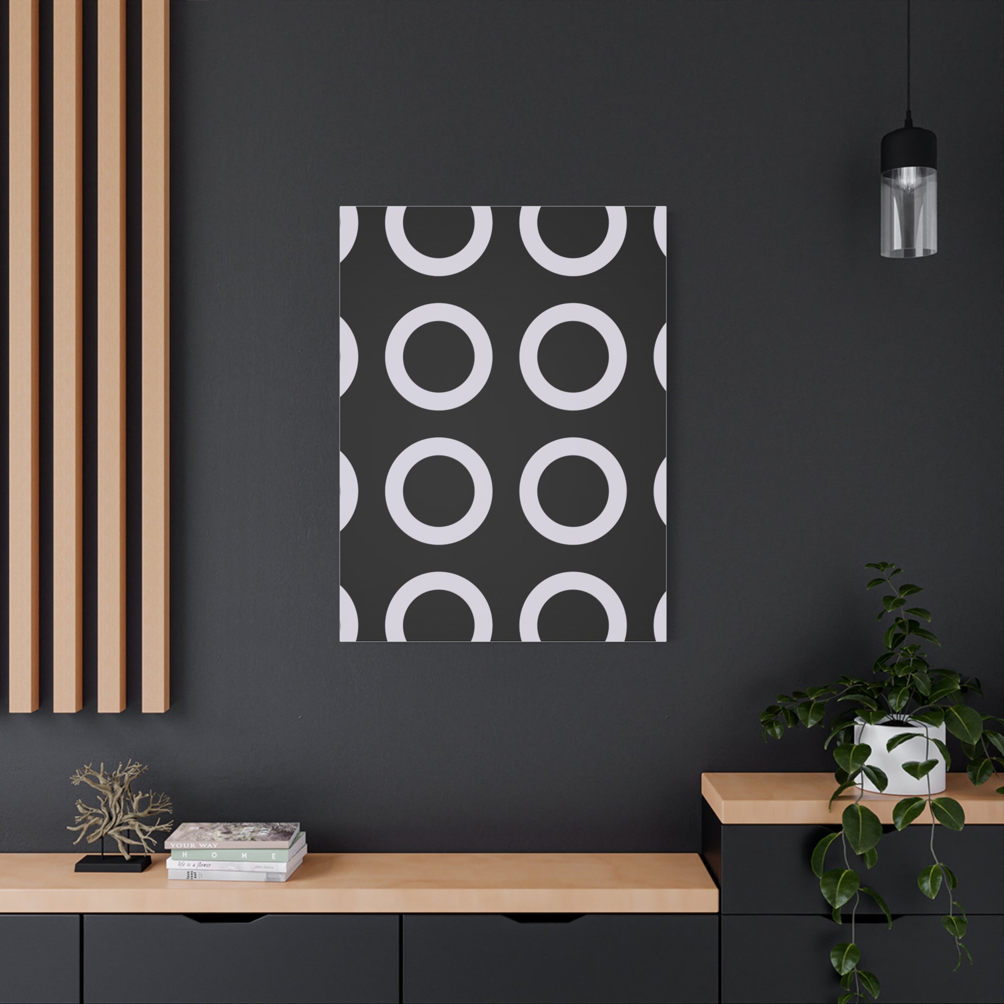 Geometric Circles Matte Canvas Art