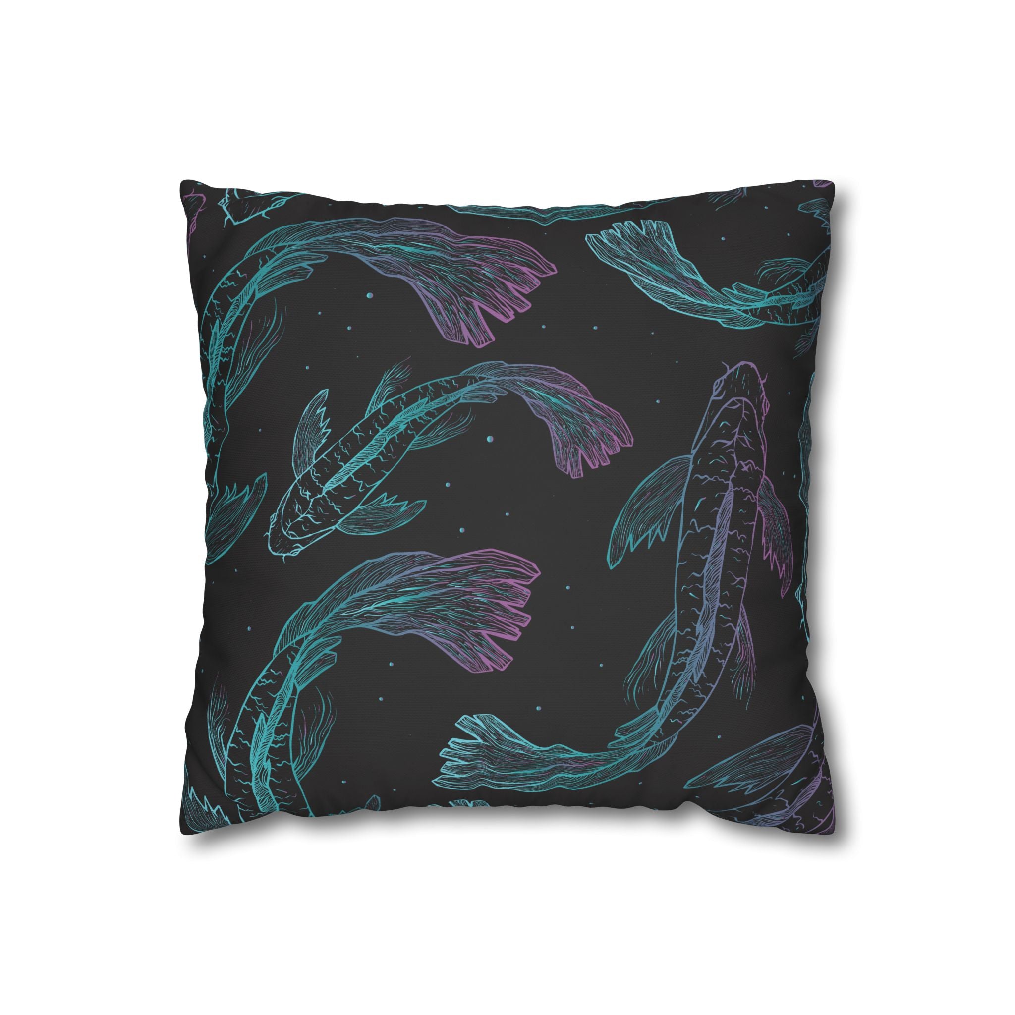 Teal & Purple Koi Fish Pillowcase