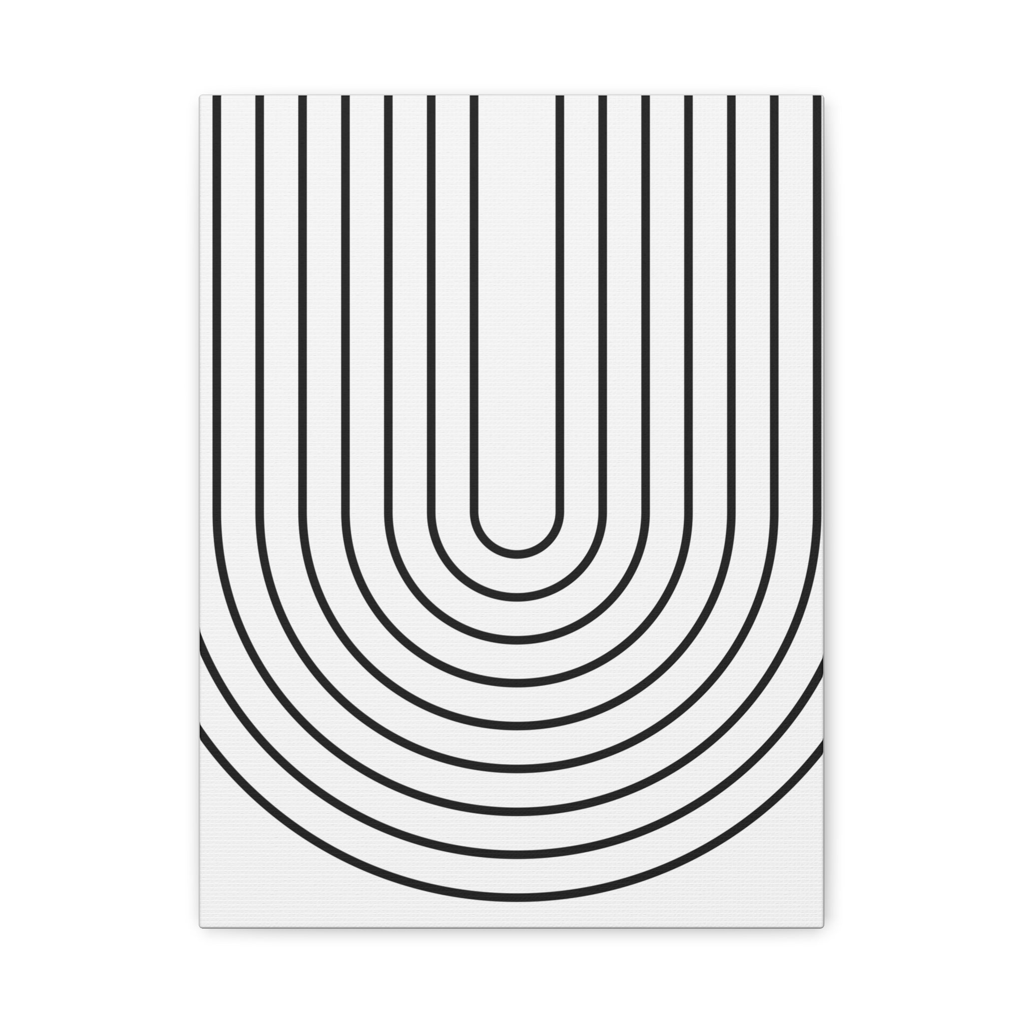 Minimalist Black U-Shape Art Canvas