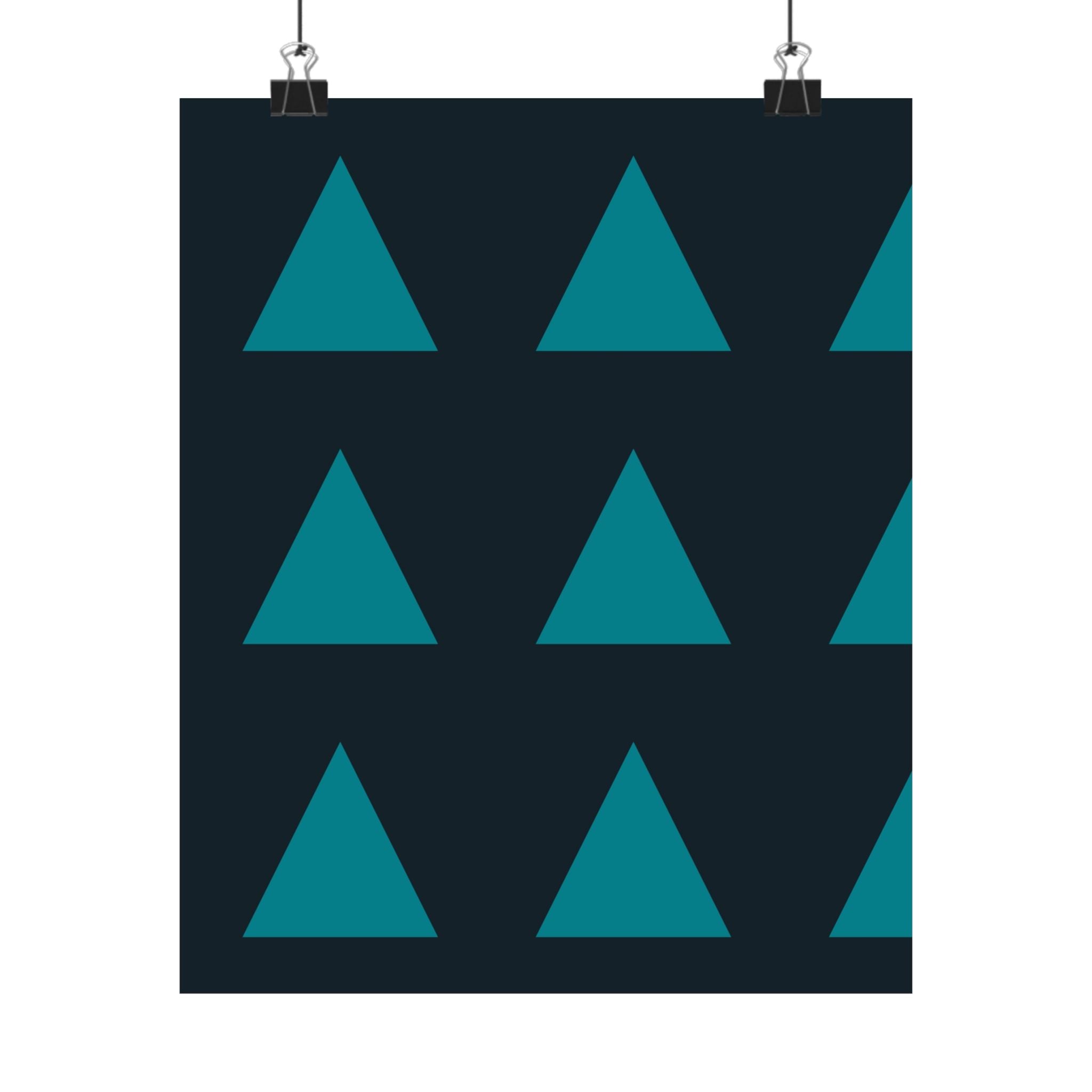 Teal Triangle Geometric Minimalist Poster