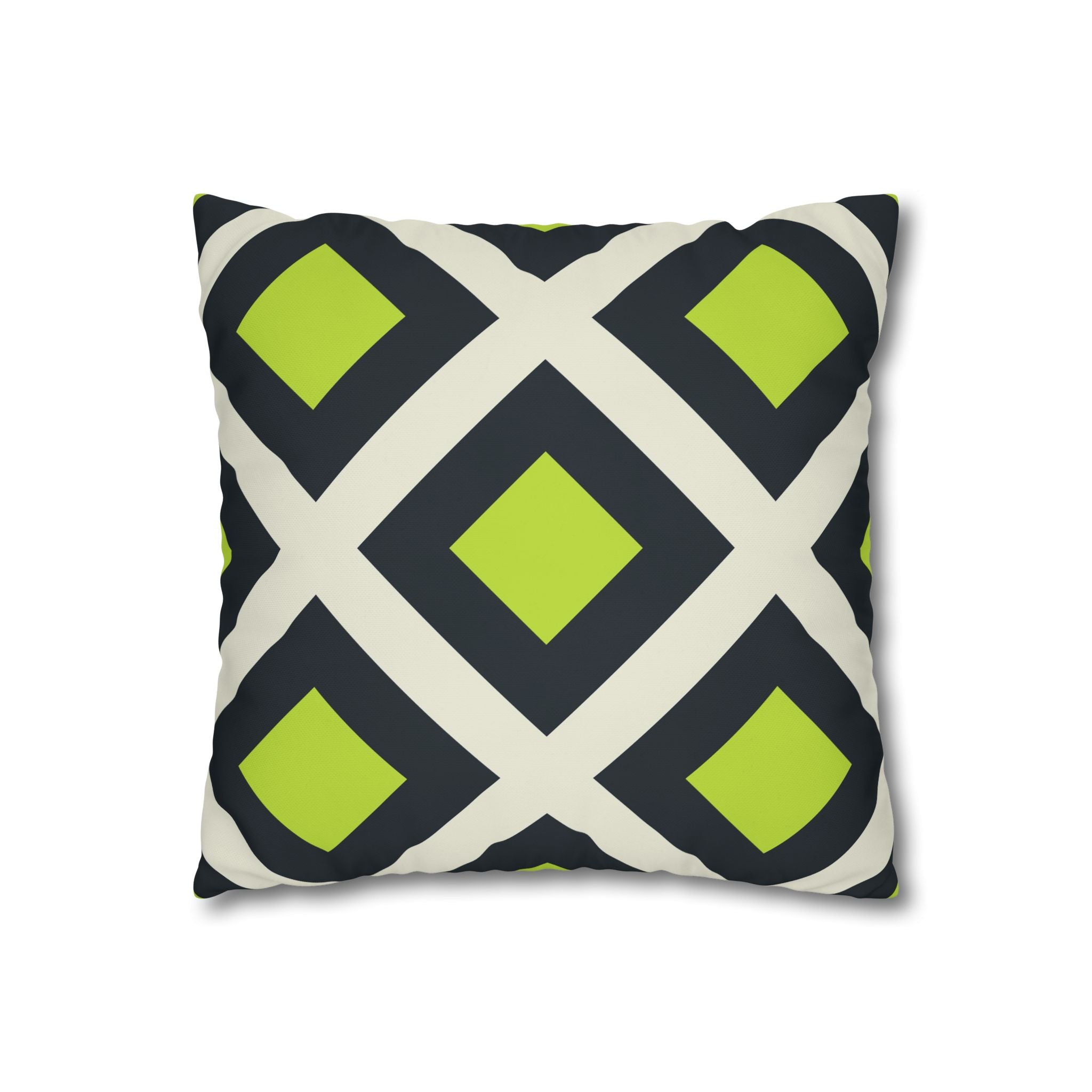 Geometric Teal & Lime Green Pillowcase