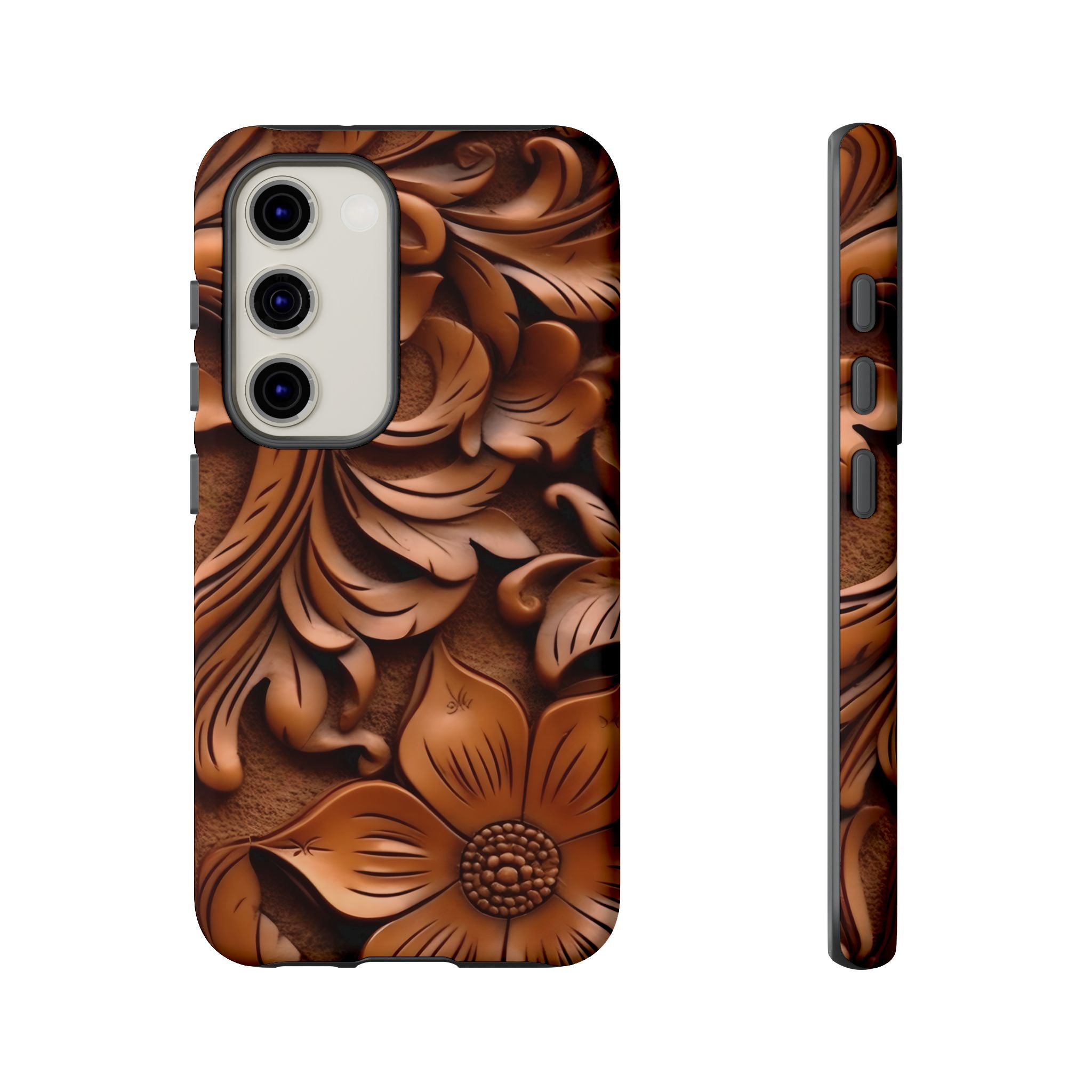 Baroque Floral Wood Samsung Case