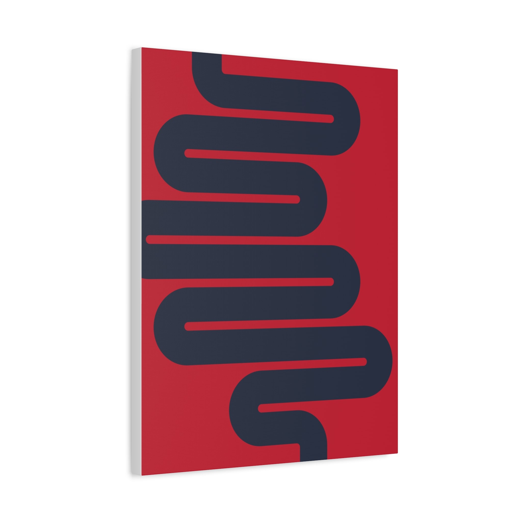 Abstract Intestines Art - Red & Blue Canvas