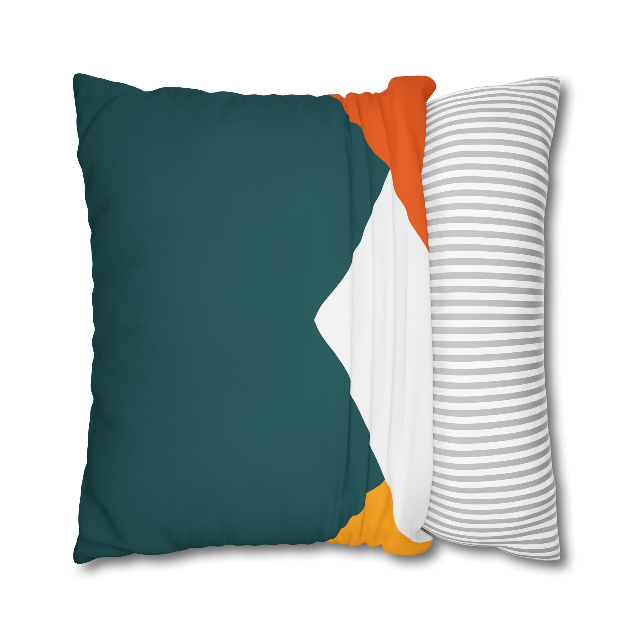 Geometric Teal & Orange Pillowcase