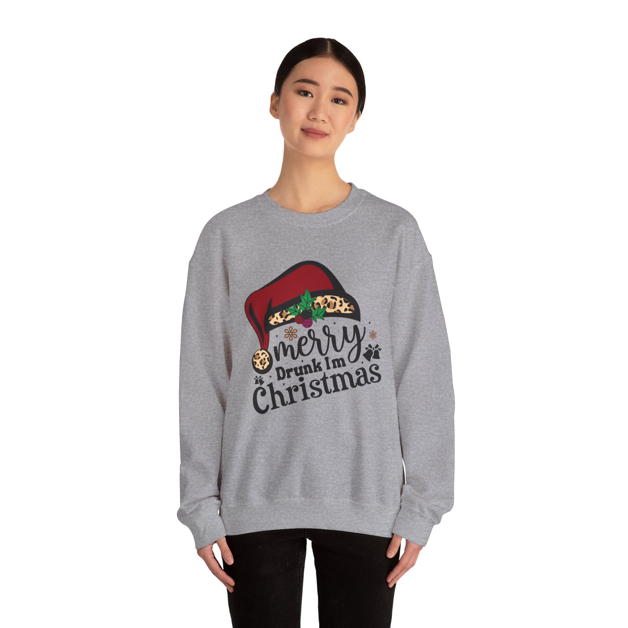 Leopard Santa Hat Xmas Sweatshirt