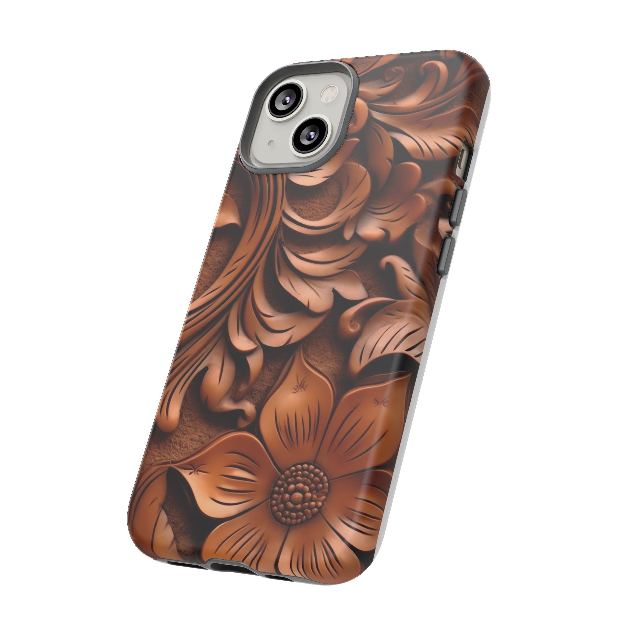 Baroque Floral Hexagon Stone iPhone Case