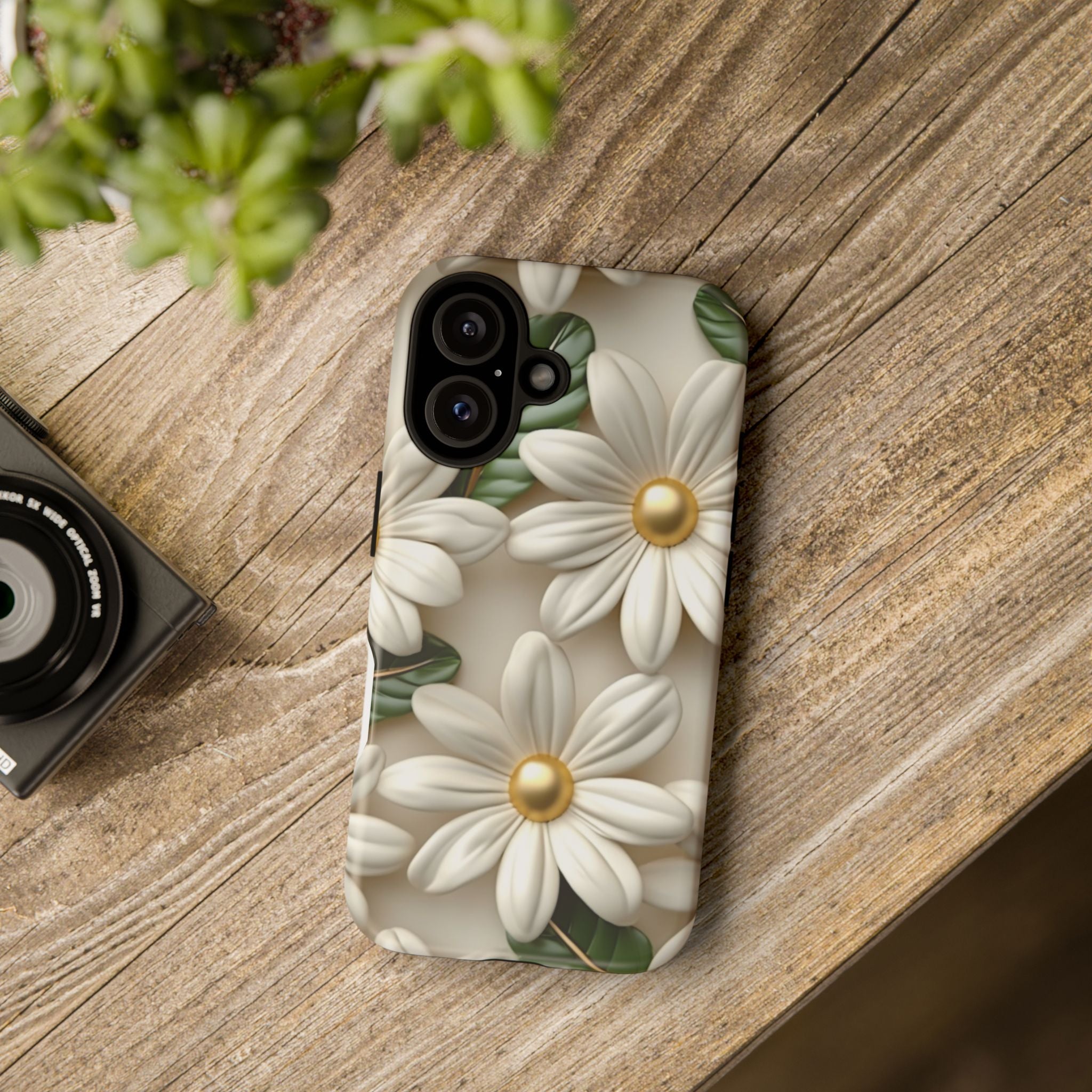 Sculpted Daisy iPhone Case - Hexagon Stone