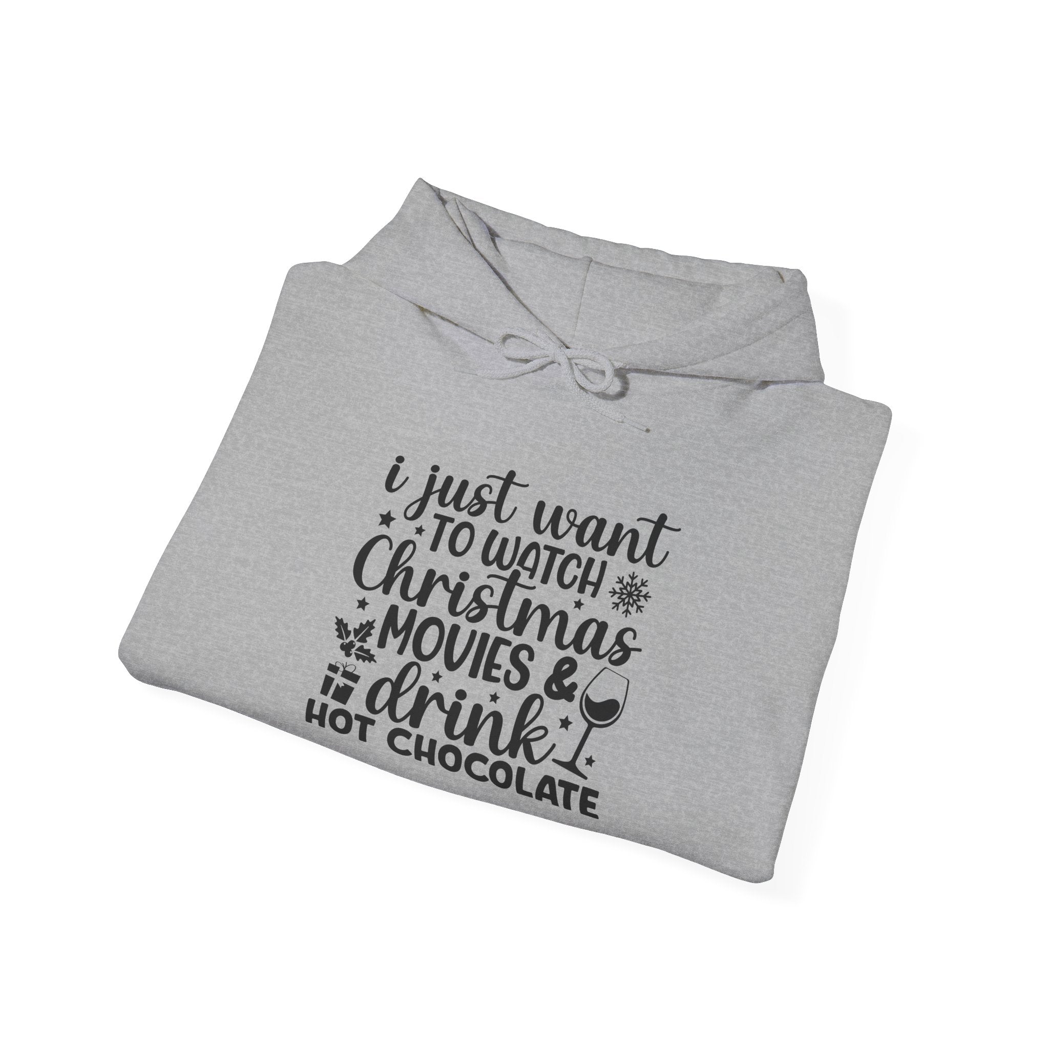 Cozy Christmas Movie Hoodie: Hot Chocolate & Cheer