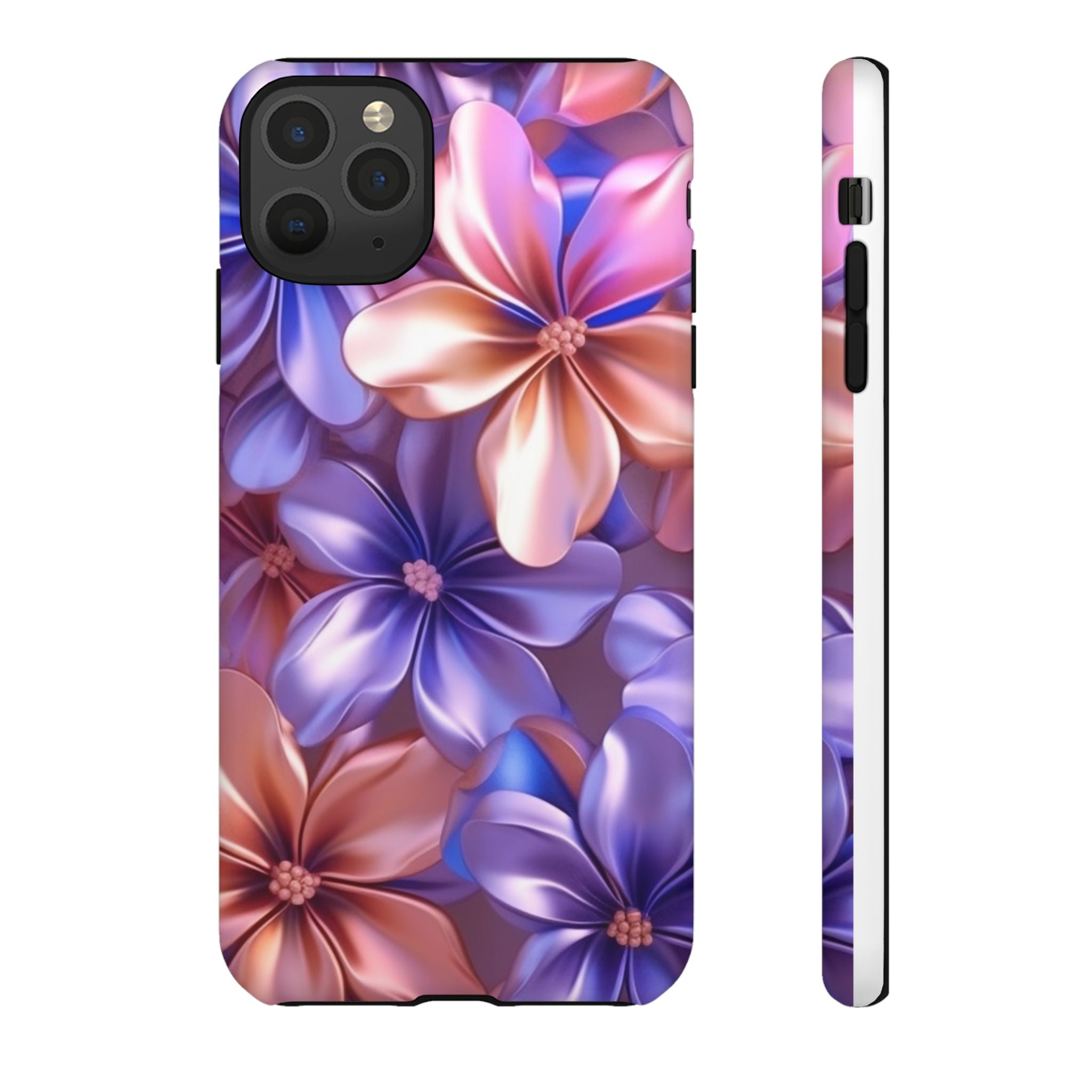 Metallic Flower iPhone Case - Rugged Hexagon Stone