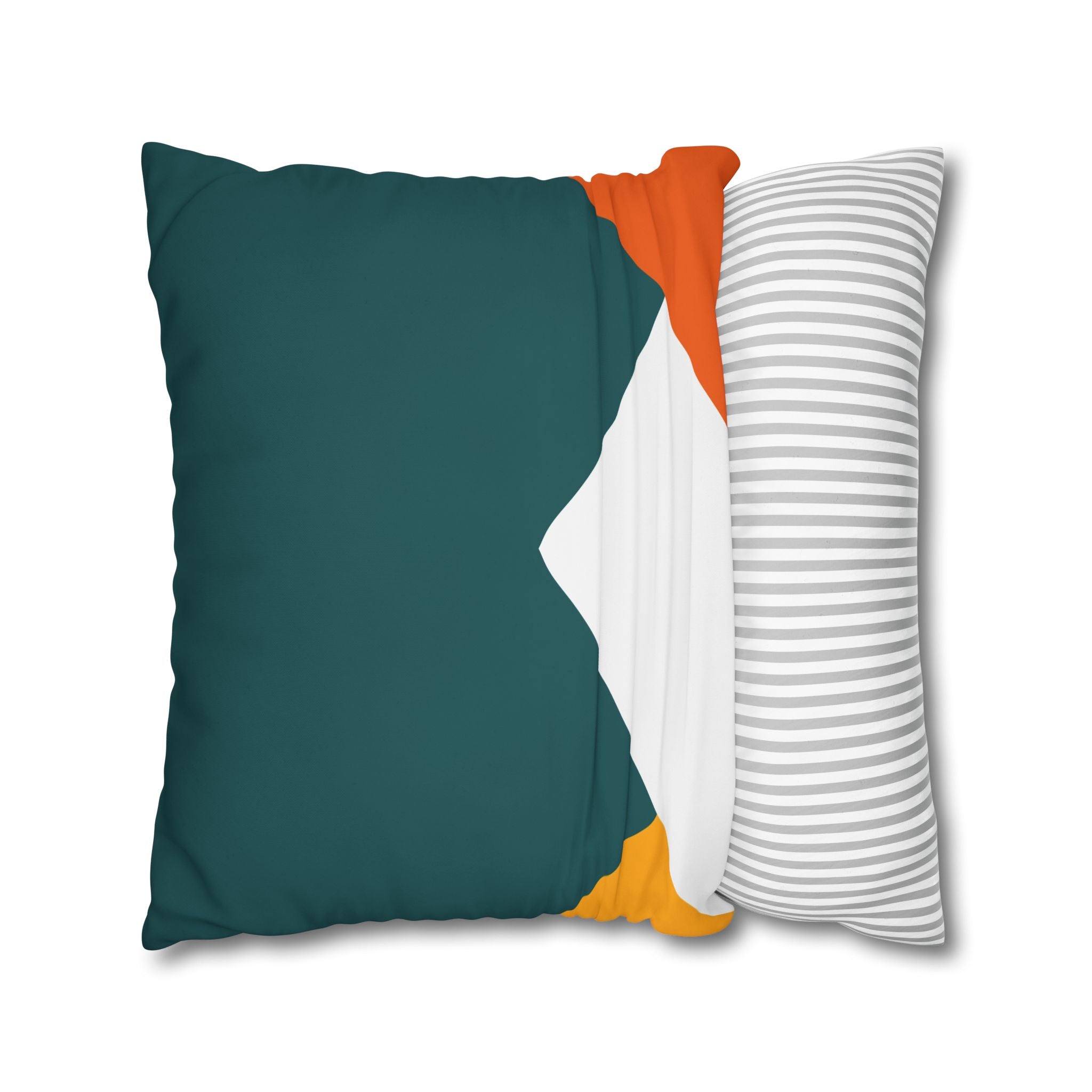 Geometric Teal & Orange Pillowcase