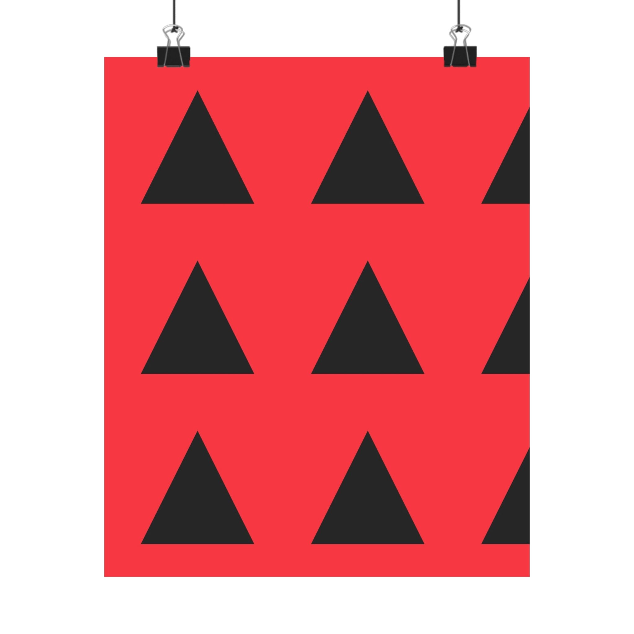 Red & Black Geometric Triangle Poster