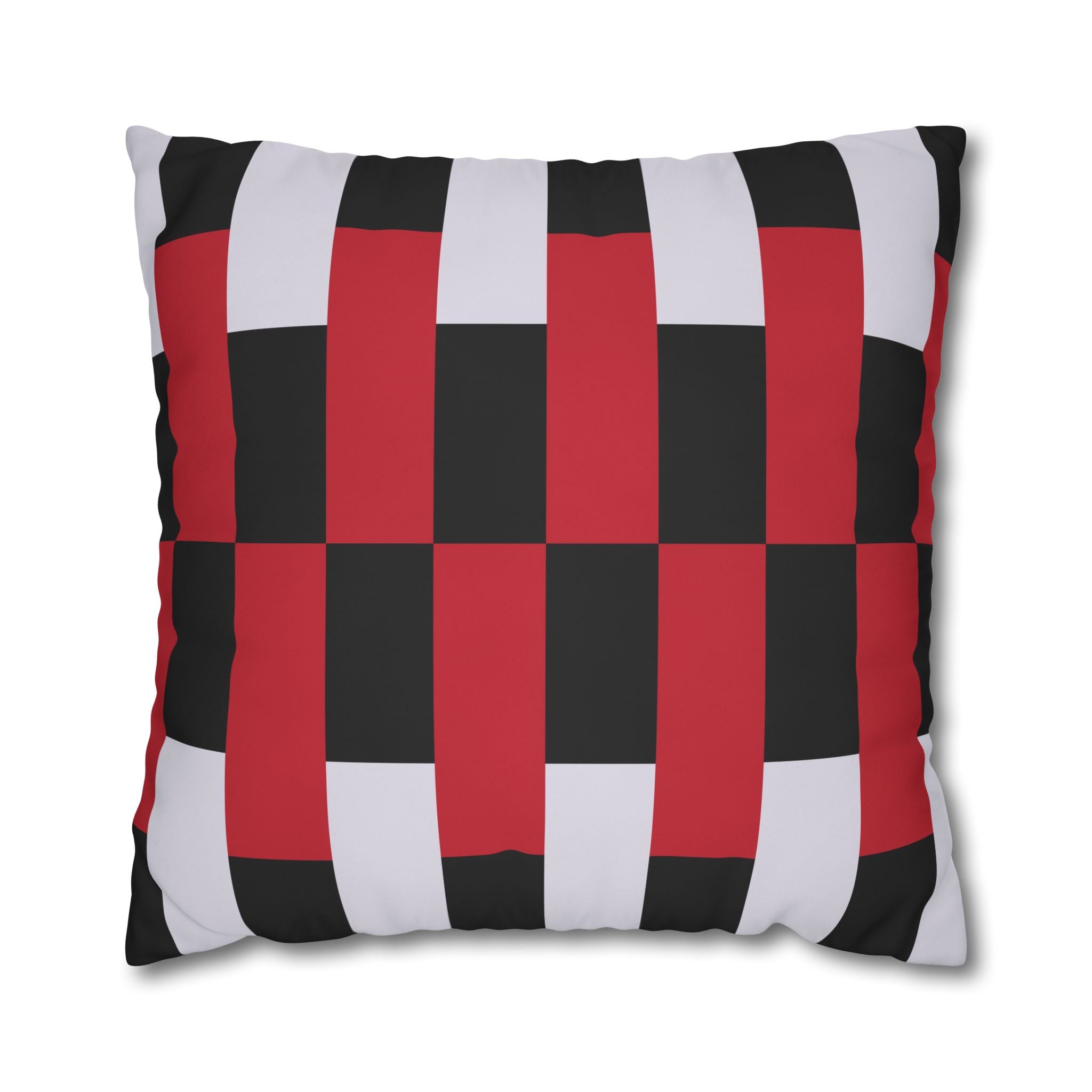 Geometric Stripe Pillowcase - Crimson & Gray