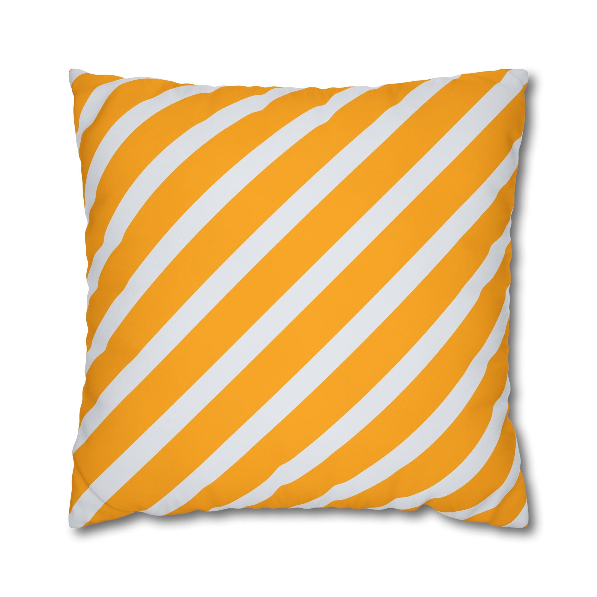 Neon Orange & Gray Diagonal Stripe Pillowcase