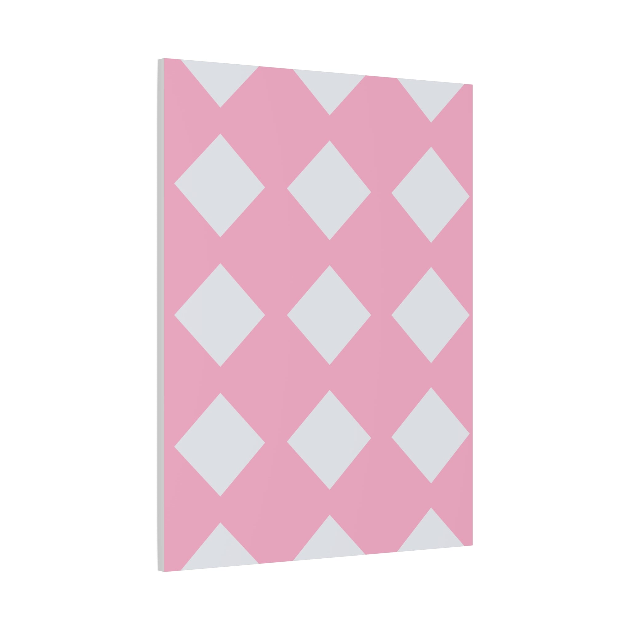 Pink & Grey Diamond Canvas Art Print