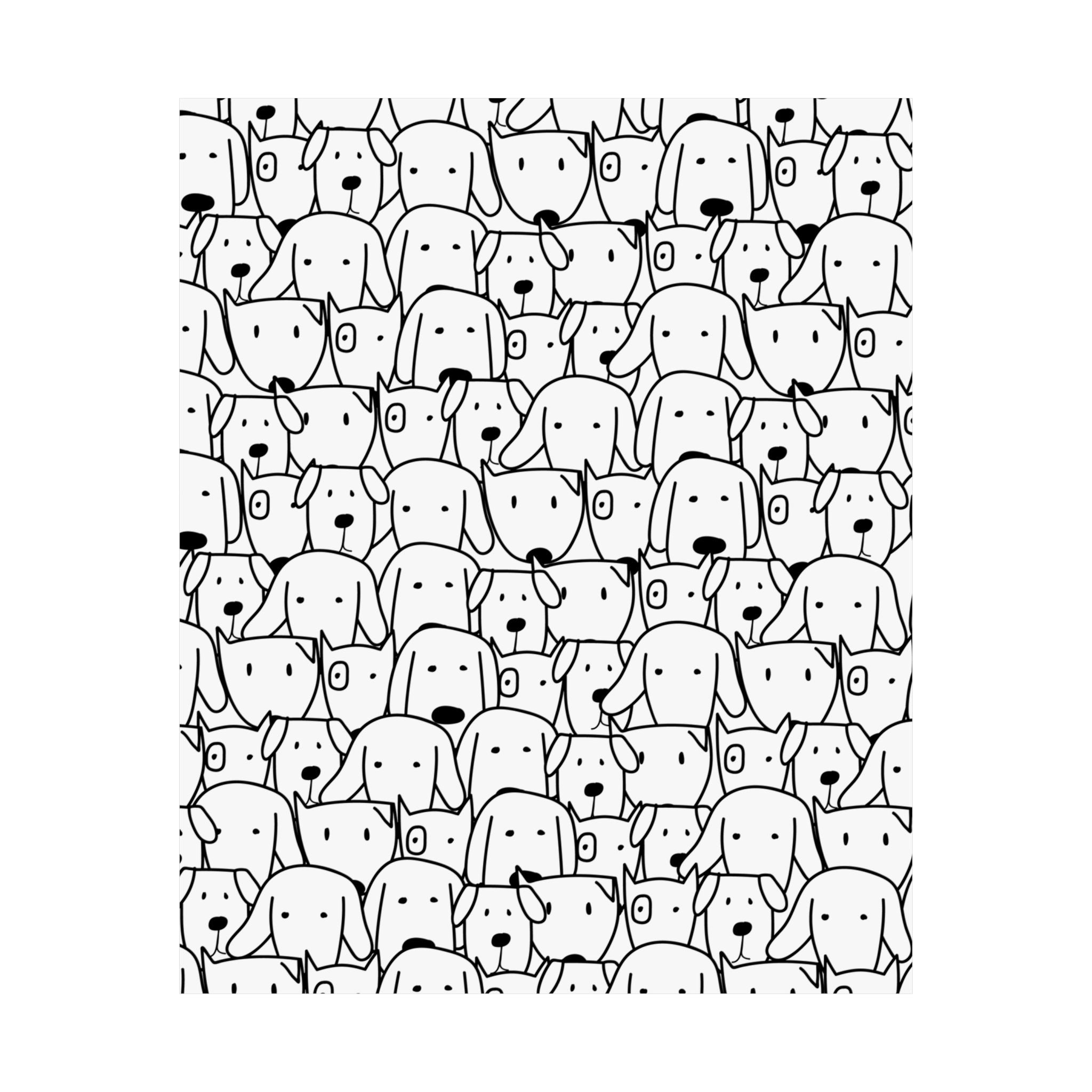 Cute Dog Faces Pattern Poster