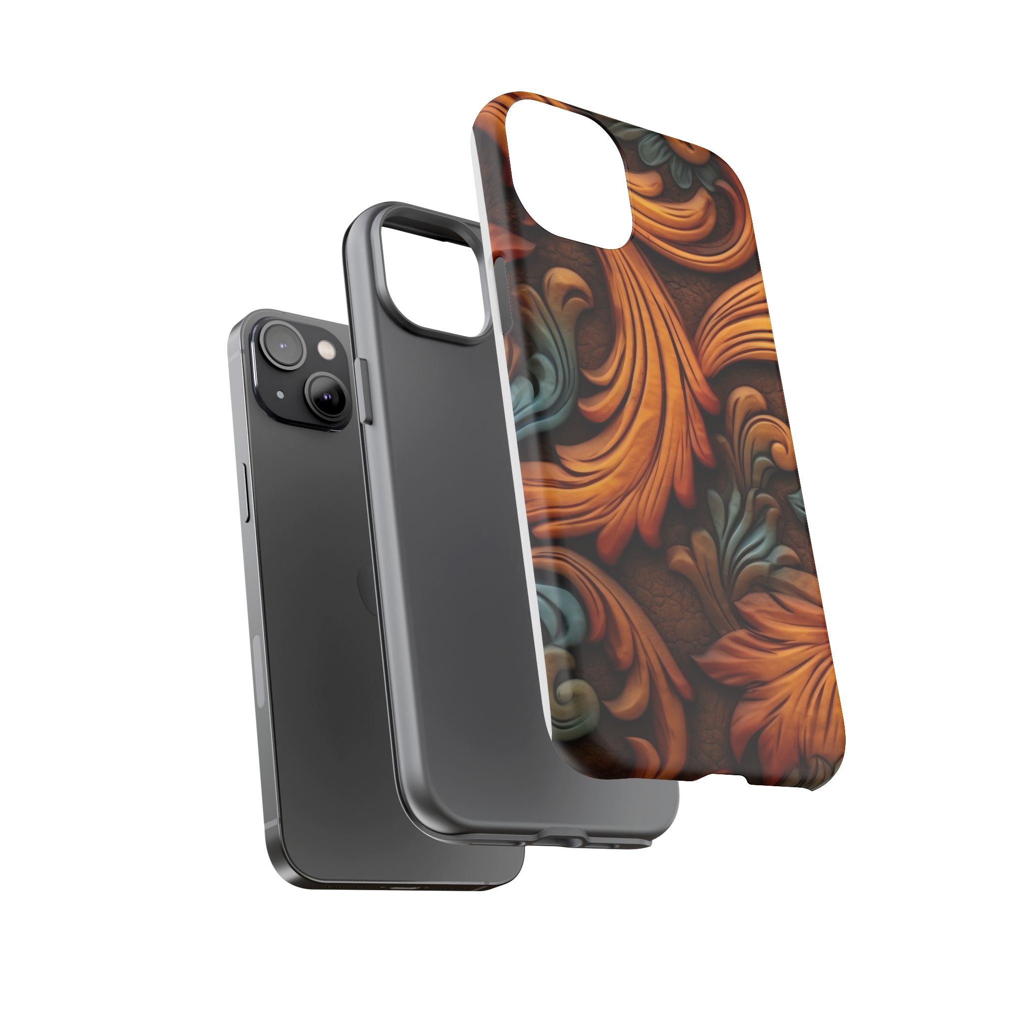 Baroque Copper iPhone Case - Hexagon Stone