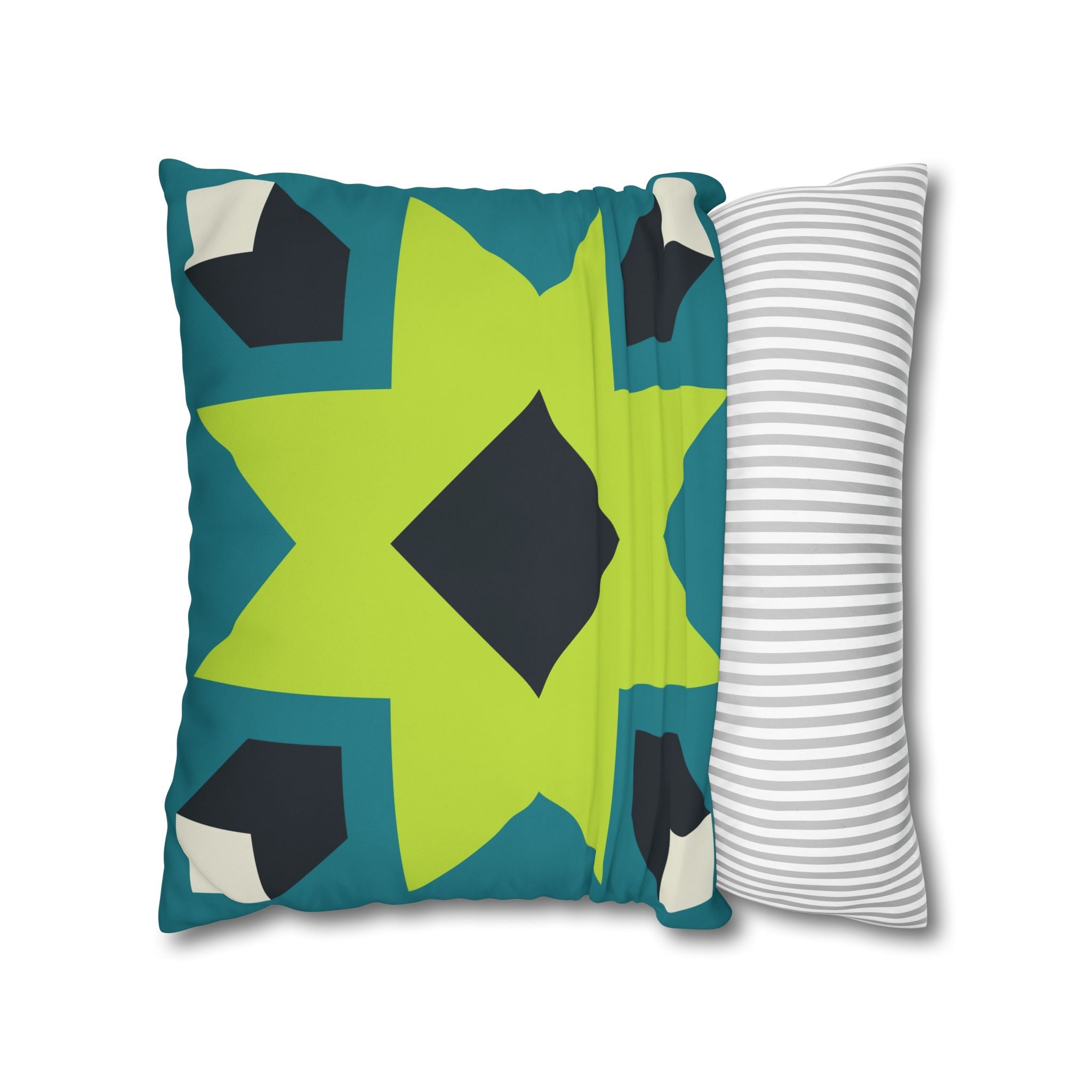 Geometric Teal Star Pillowcase