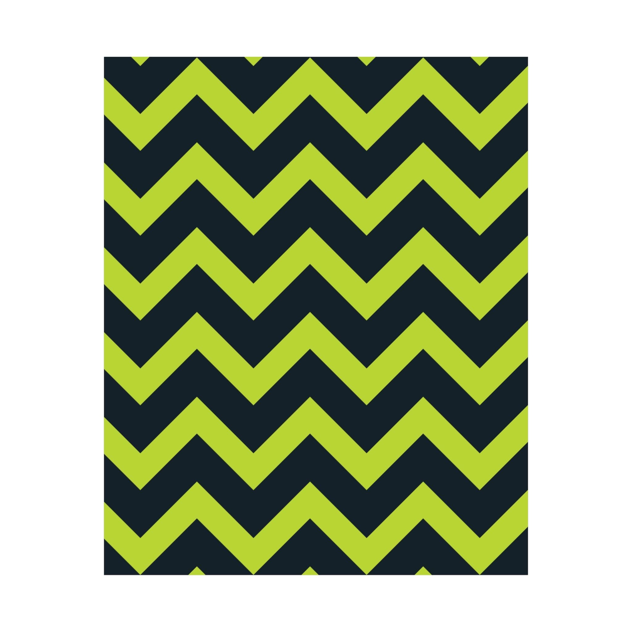 Neon Zigzag Green Geometric Art Poster