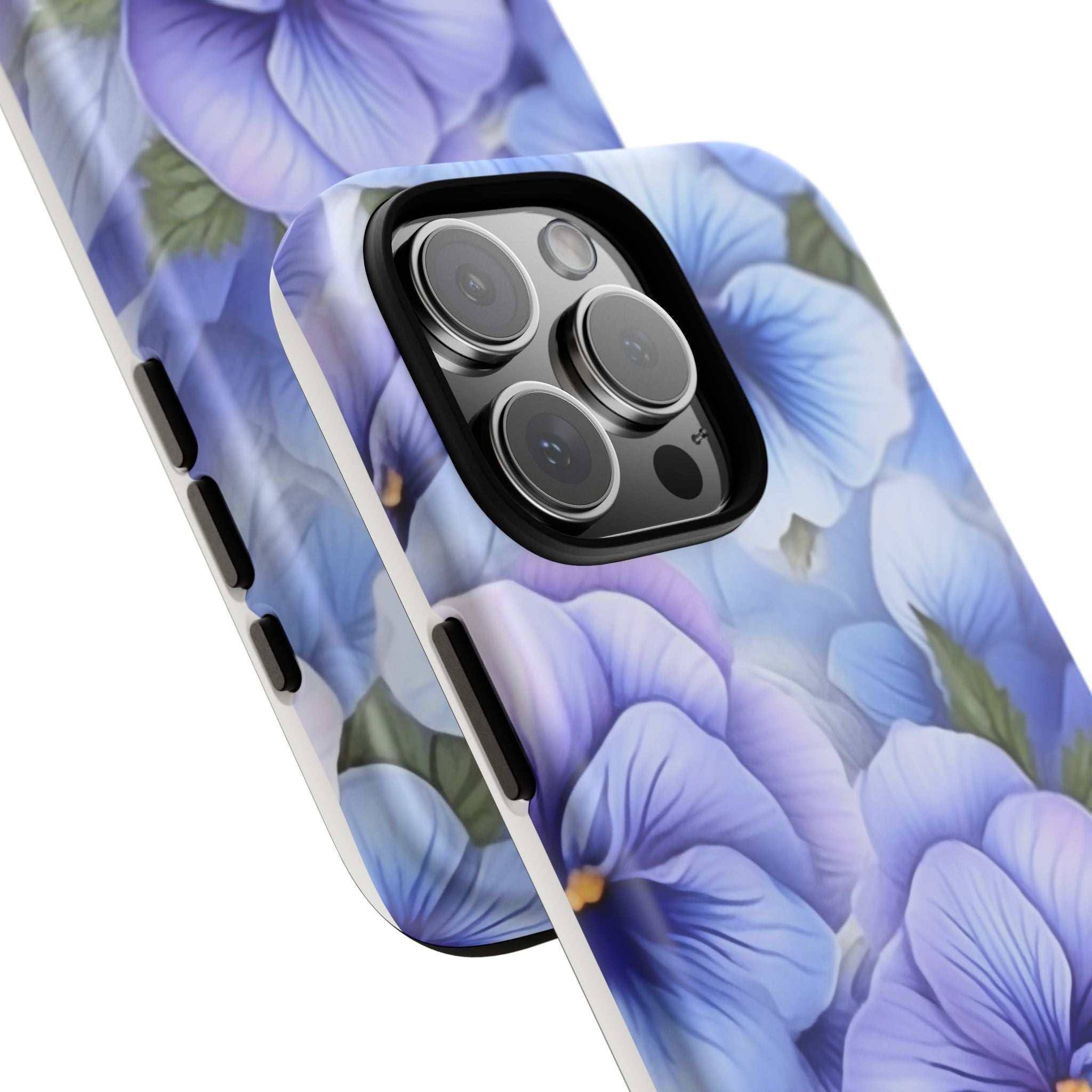 Dreamy Pansy Blue iPhone Case - Hexagon Stone