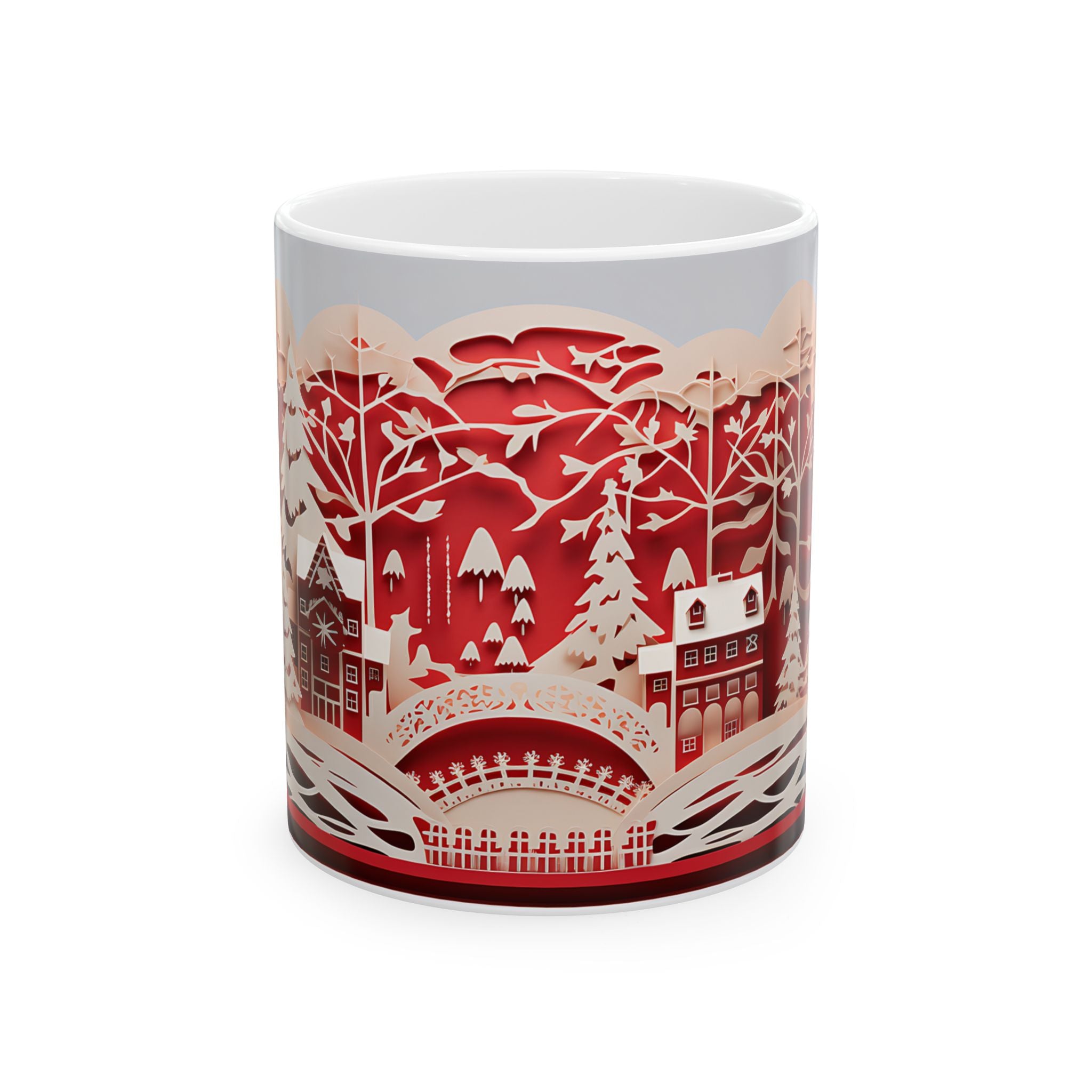 Winter Village Papercut Mug